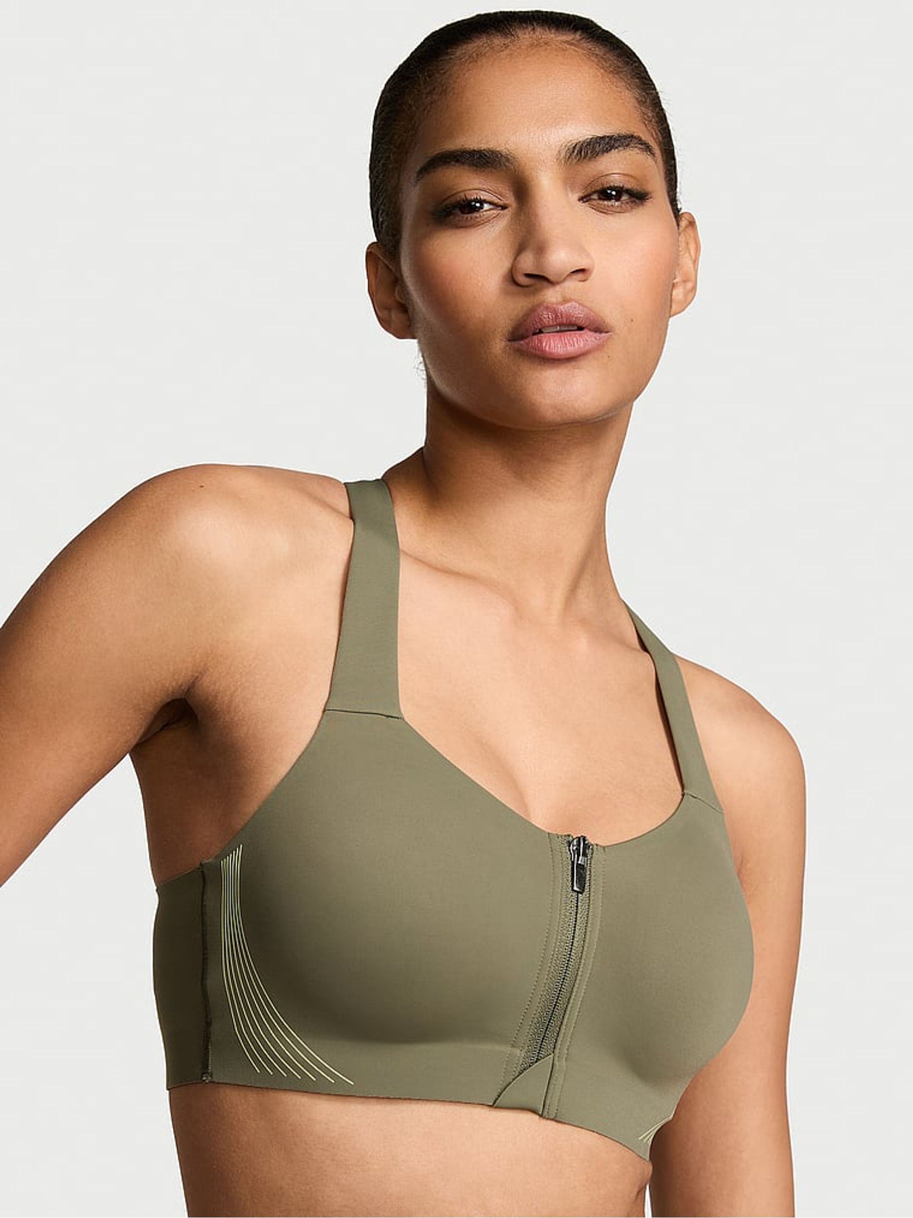 Desert Cactus Green Front Close High Support Sports Bra - Image 1 of 2