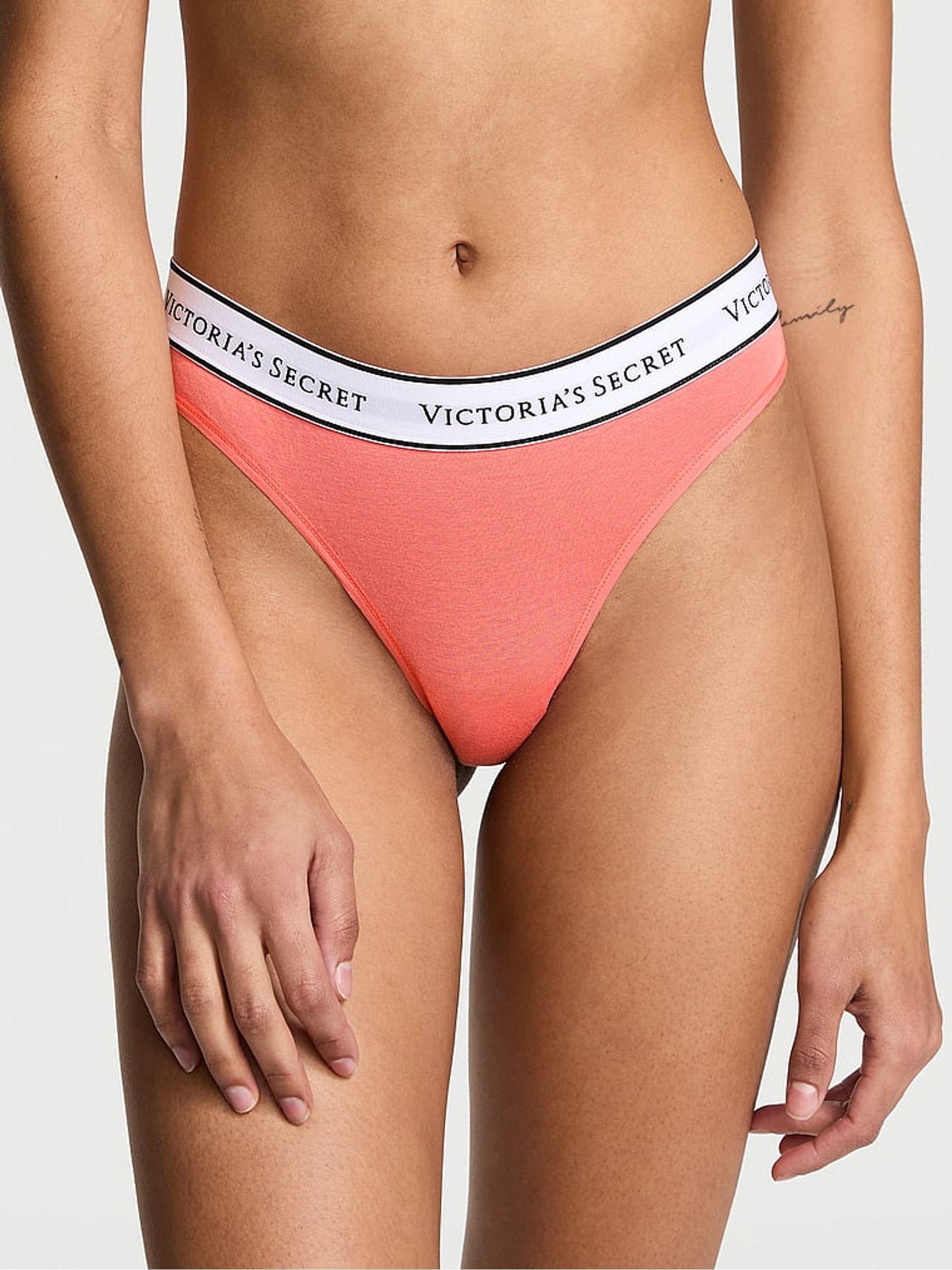 Coral Orange Thong Knickers - Image 1 of 3