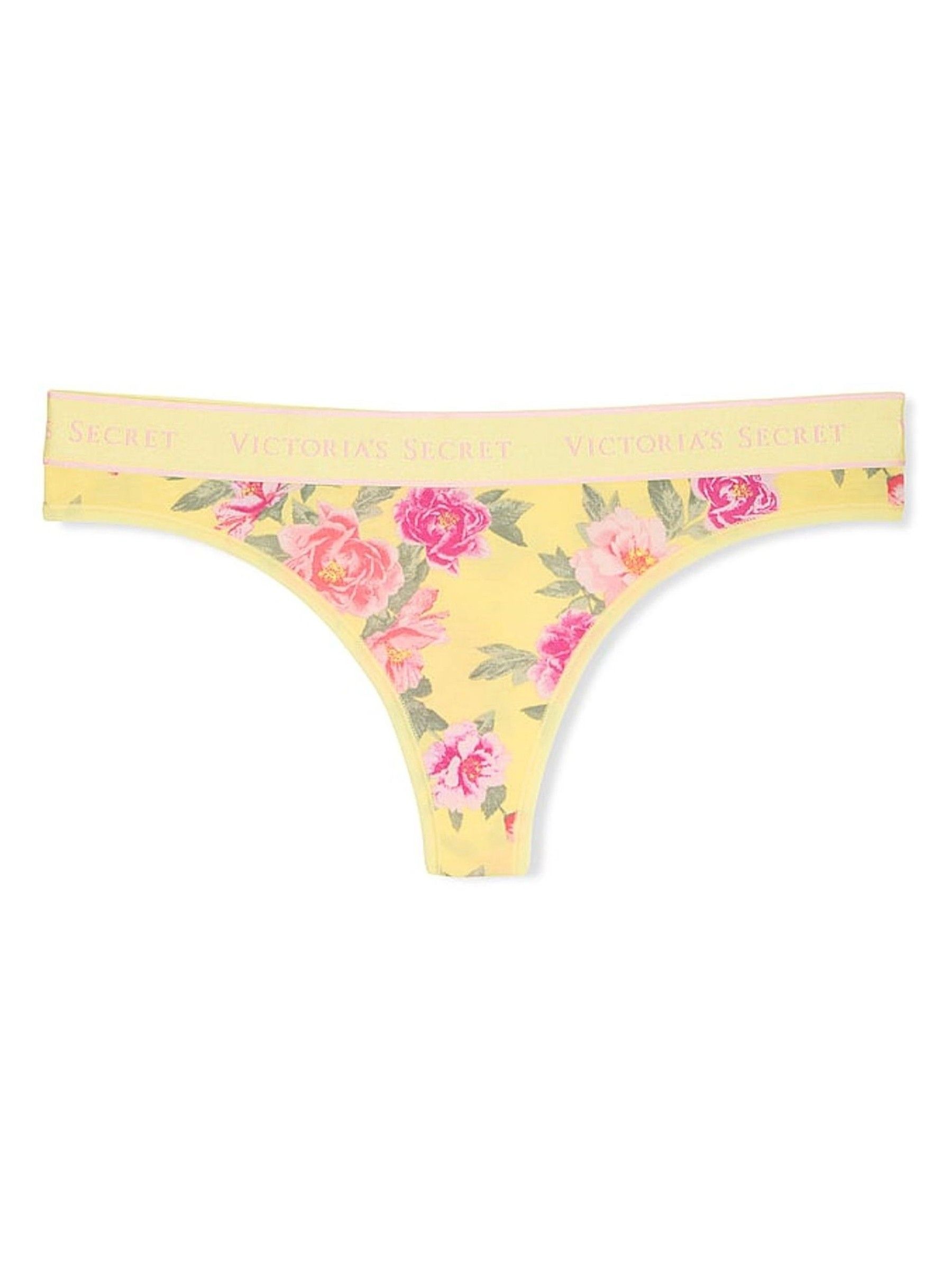 Yellow Floral Thong Knickers - Image 3 of 3