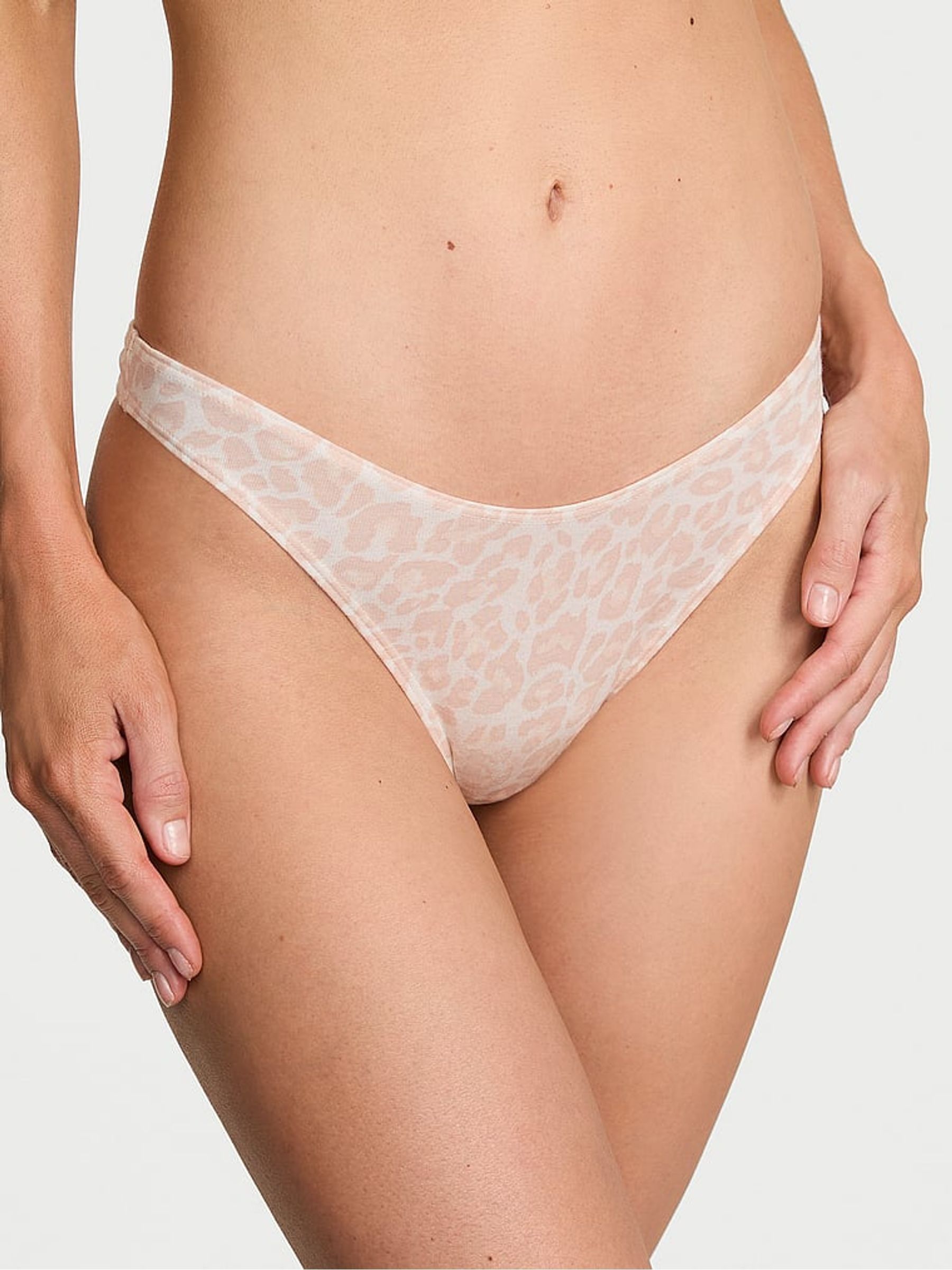 Coconut White Leopard Thong Knickers - Image 1 of 3