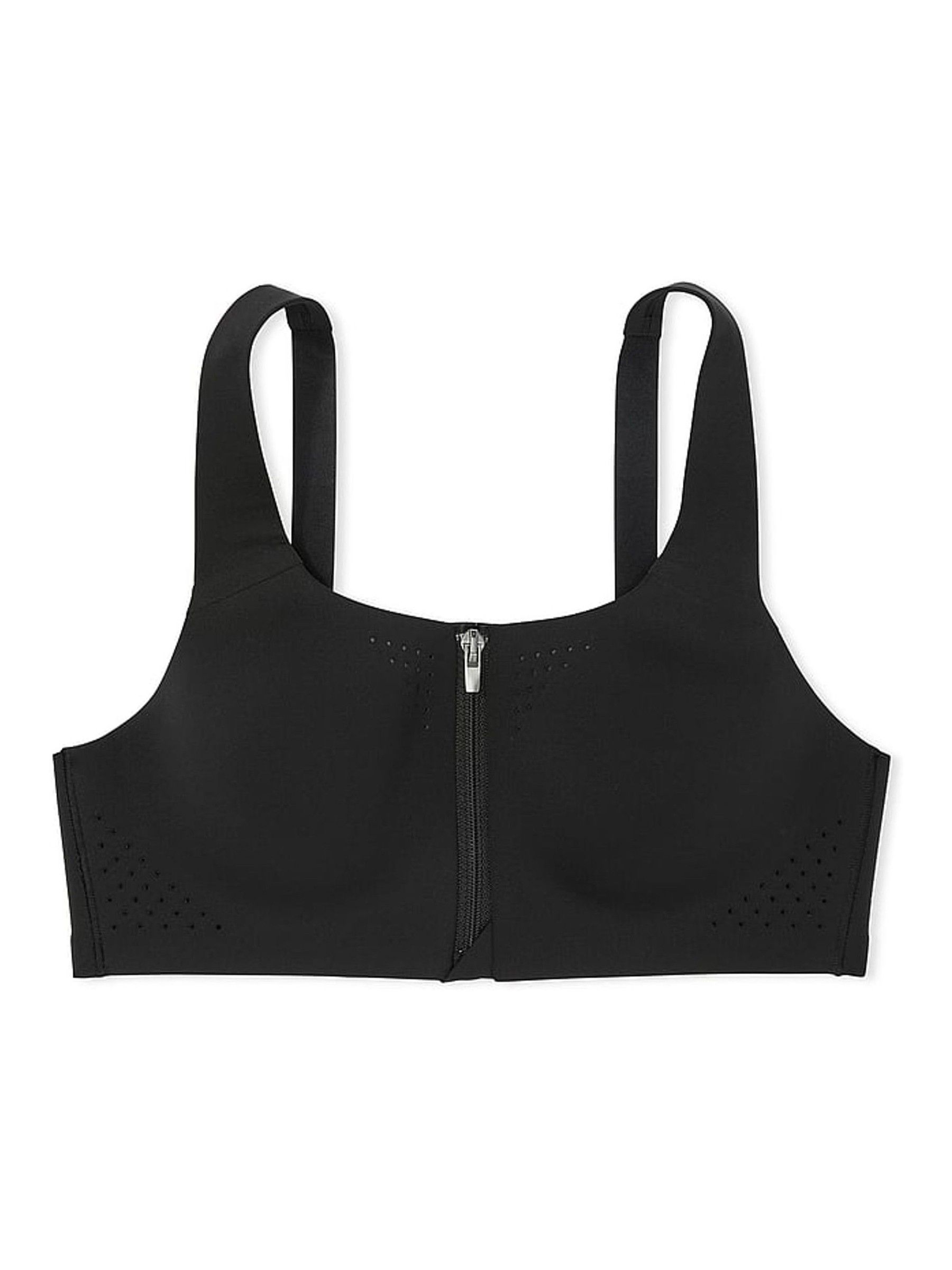 Black and White Front Close Featherweight Max High Support Sports Bra - Image 3 of 4