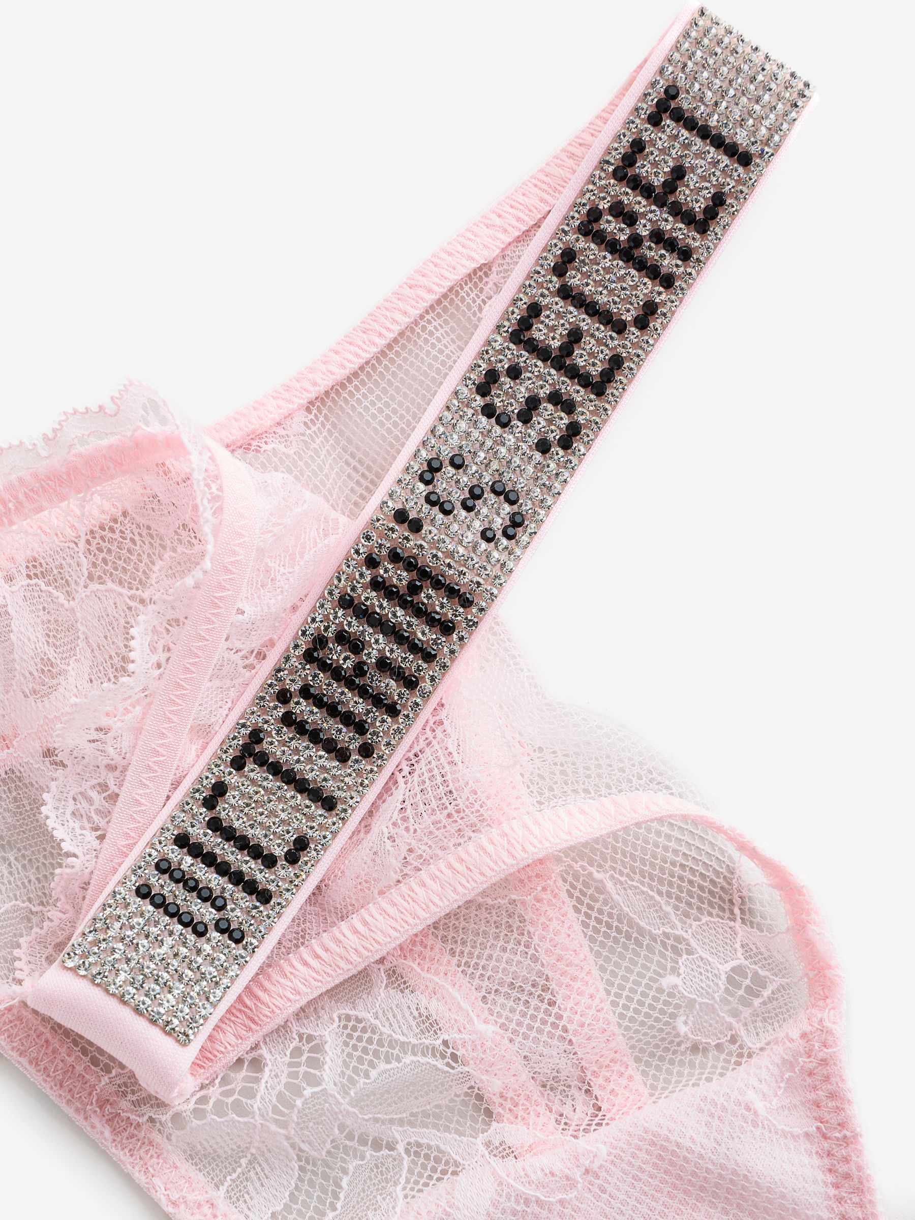 Angel Pink Thong Shine Strap Knickers g - Image 2 of 3