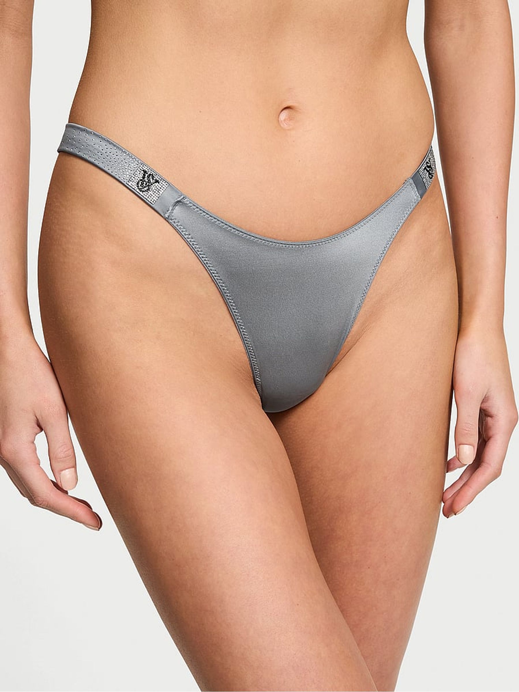 Asteroid Grey Thong Scattered Shine Strap Knickers - Image 1 of 2