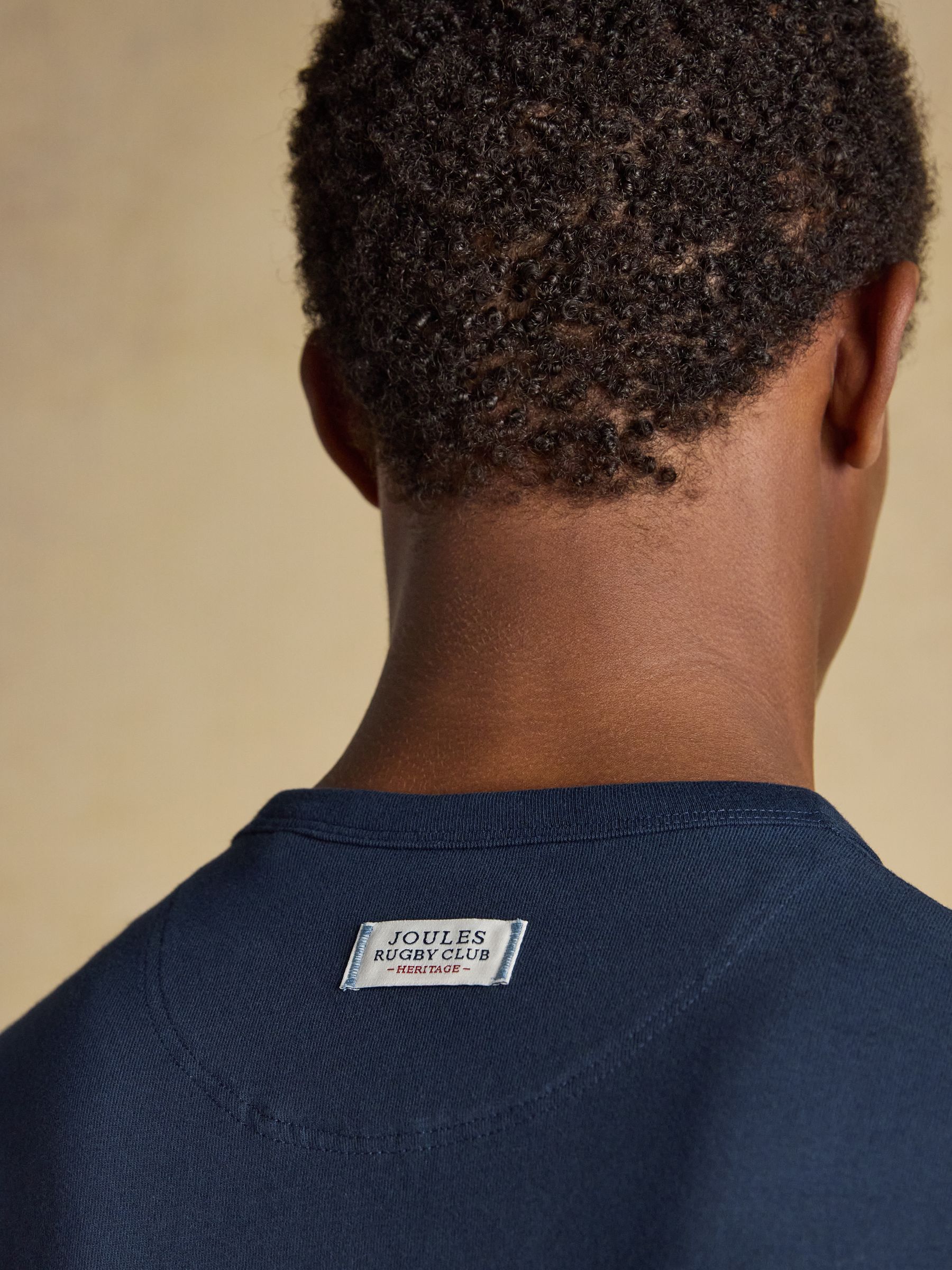 Rugby Club Navy Crew Neck Cotton T-Shirt - Image 8 of 8