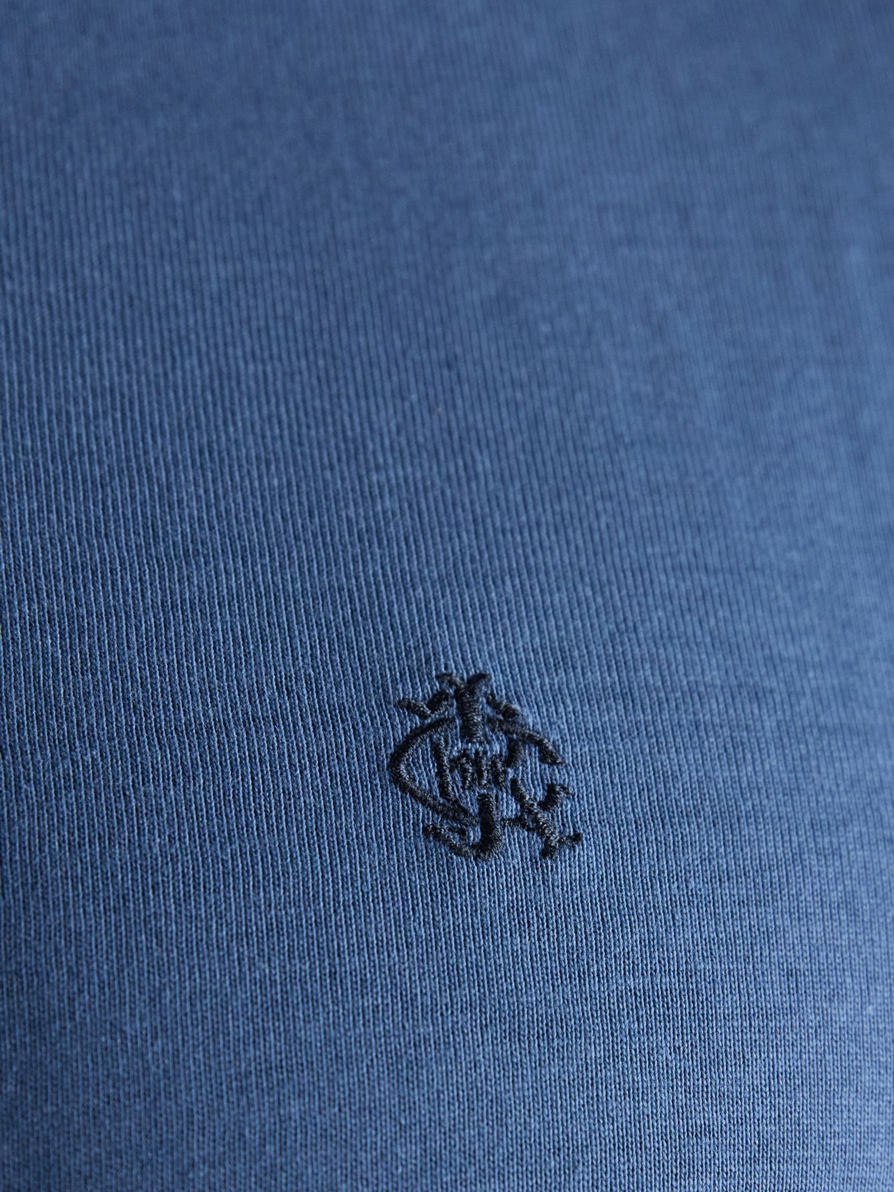 Rugby Club Mid Blue Crew Neck Cotton T-Shirt - Image 5 of 7