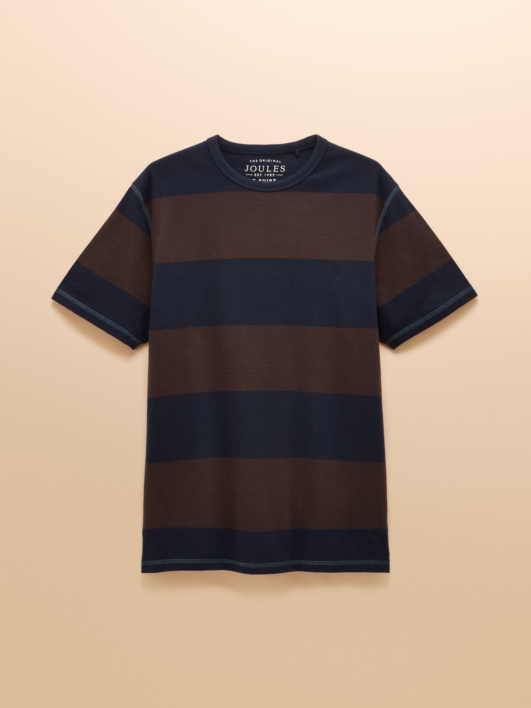 Rugby Club Brown/Navy Crew Neck Cotton T-Shirt - Image 7 of 7
