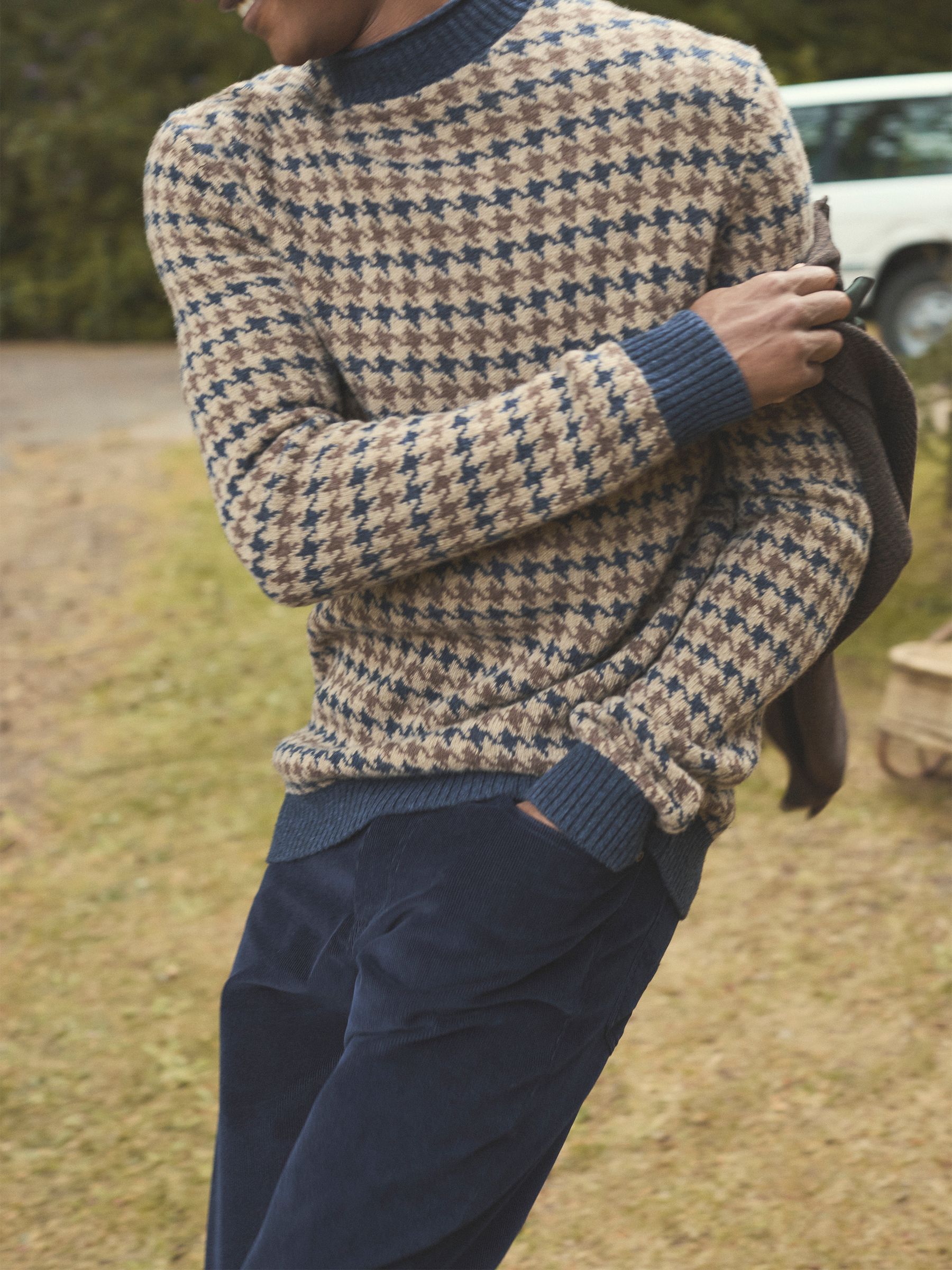 Classic Fit Cord Navy Trousers - Image 3 of 10