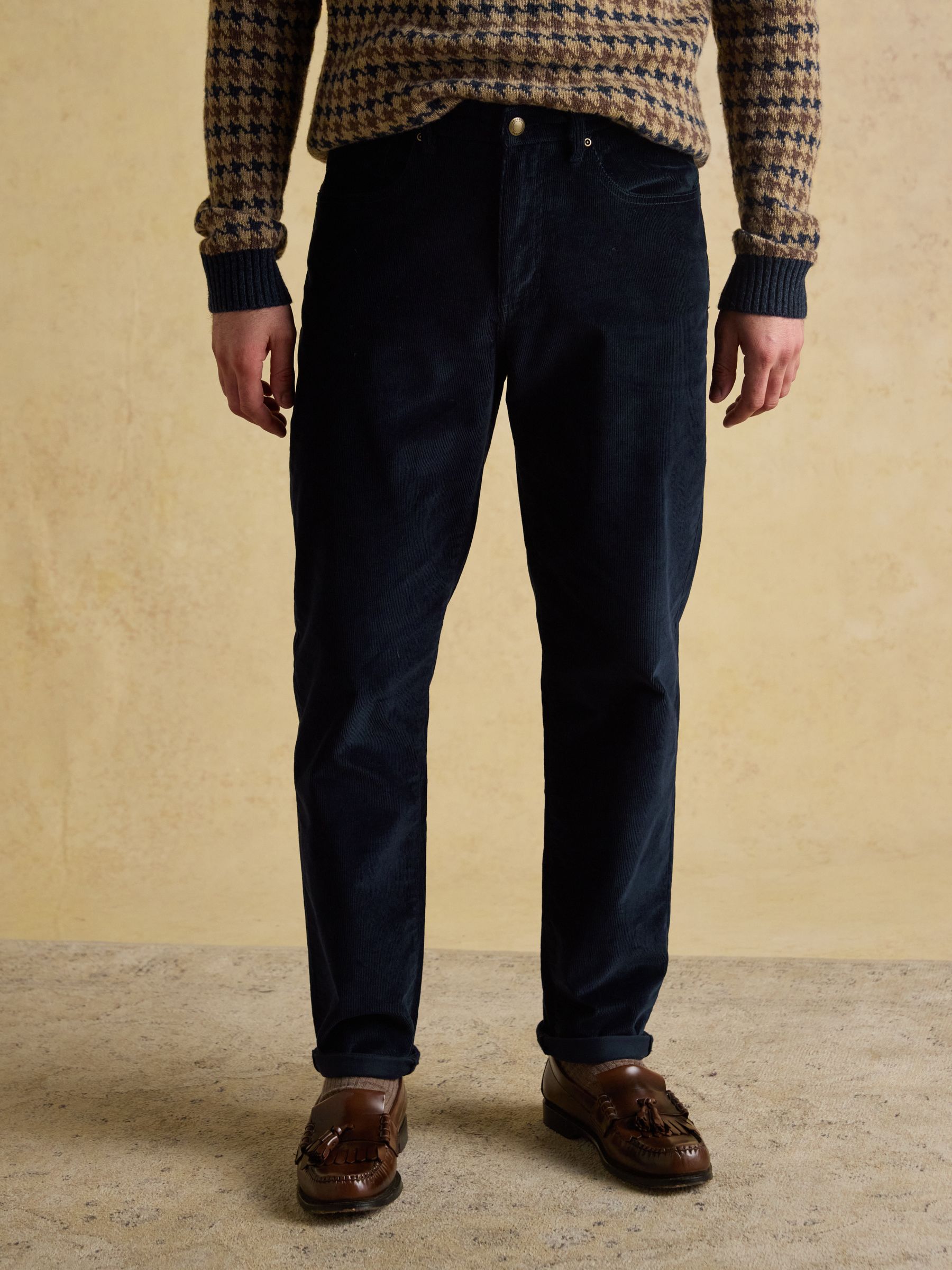 Classic Fit Cord Navy Trousers - Image 4 of 10