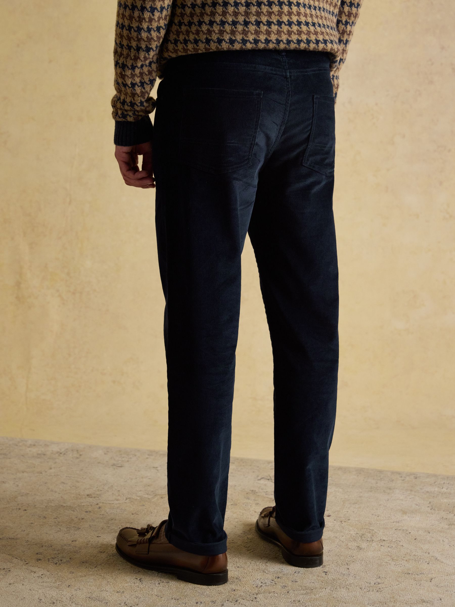 Classic Fit Cord Navy Trousers - Image 5 of 10