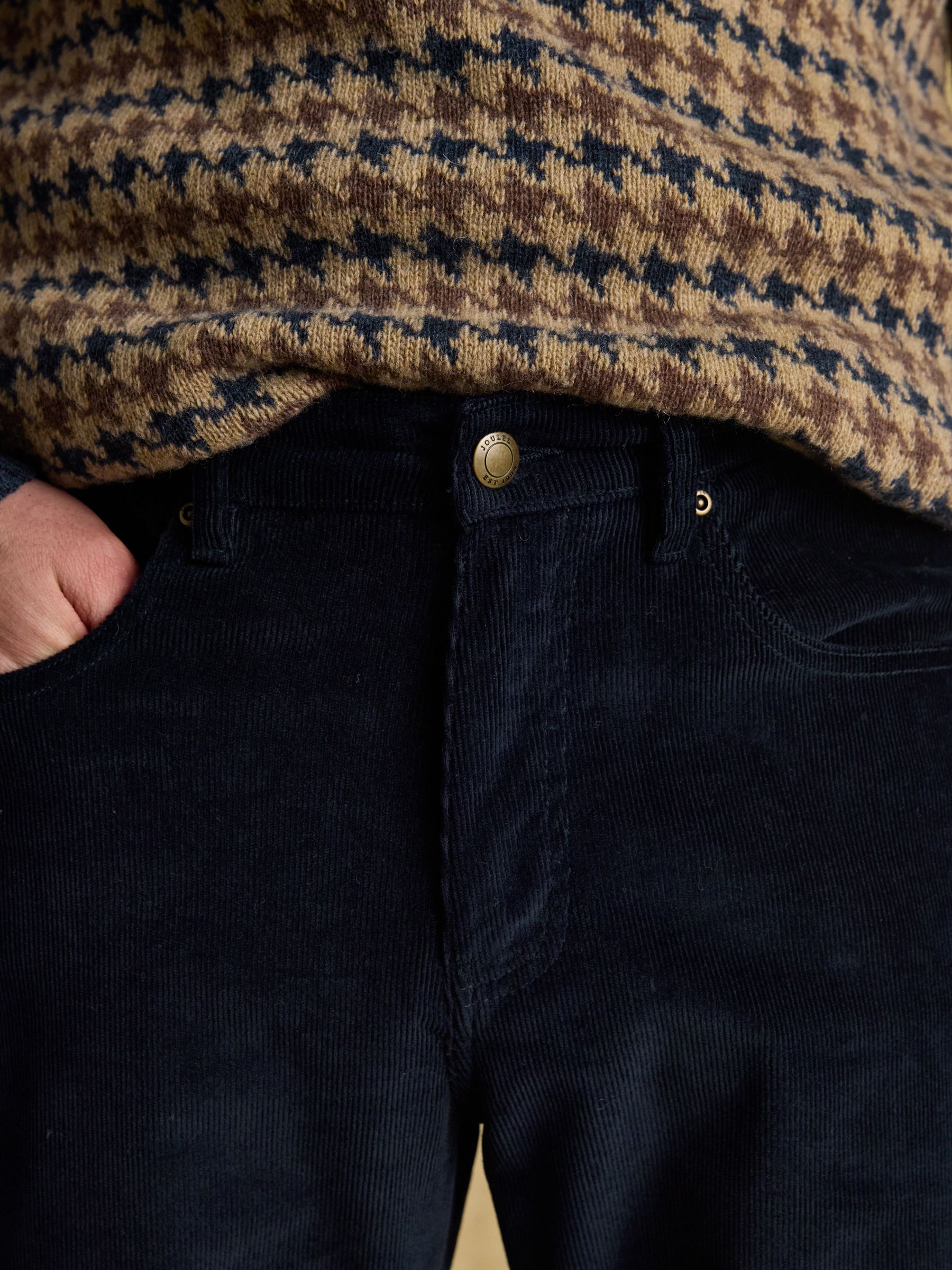 Classic Fit Cord Navy Trousers - Image 7 of 10