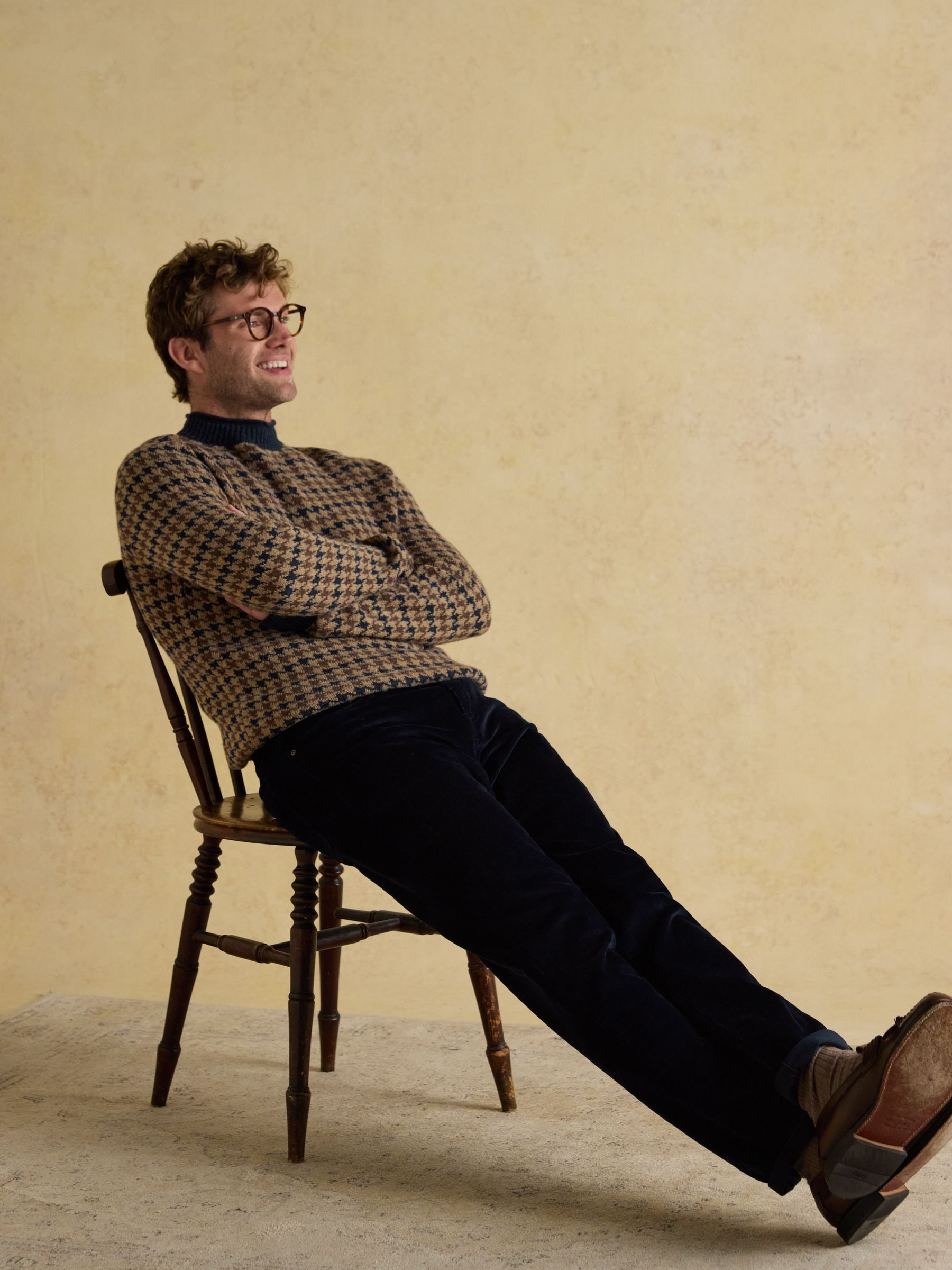 Classic Fit Cord Navy Trousers - Image 8 of 10