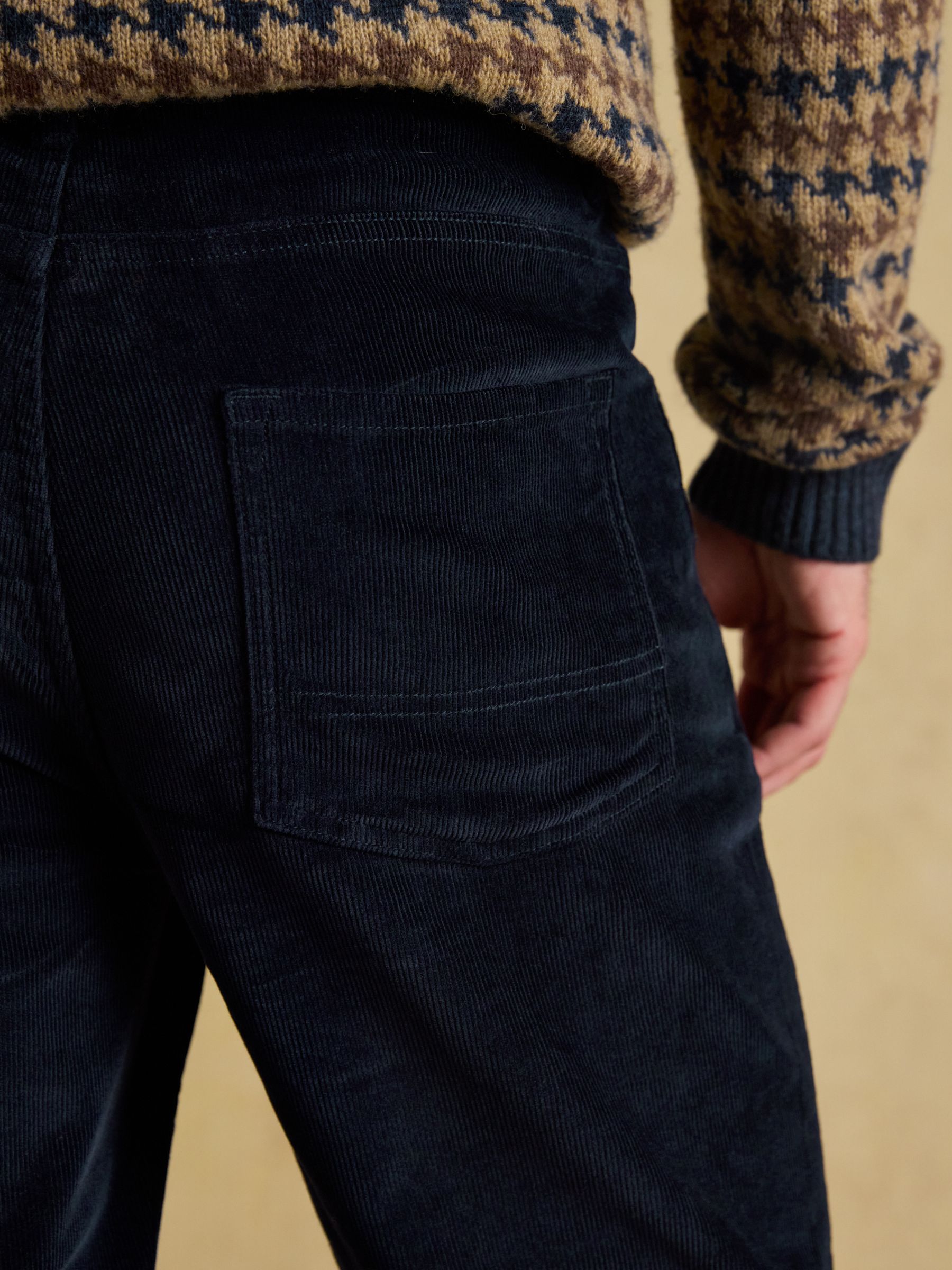 Classic Fit Cord Navy Trousers - Image 9 of 10