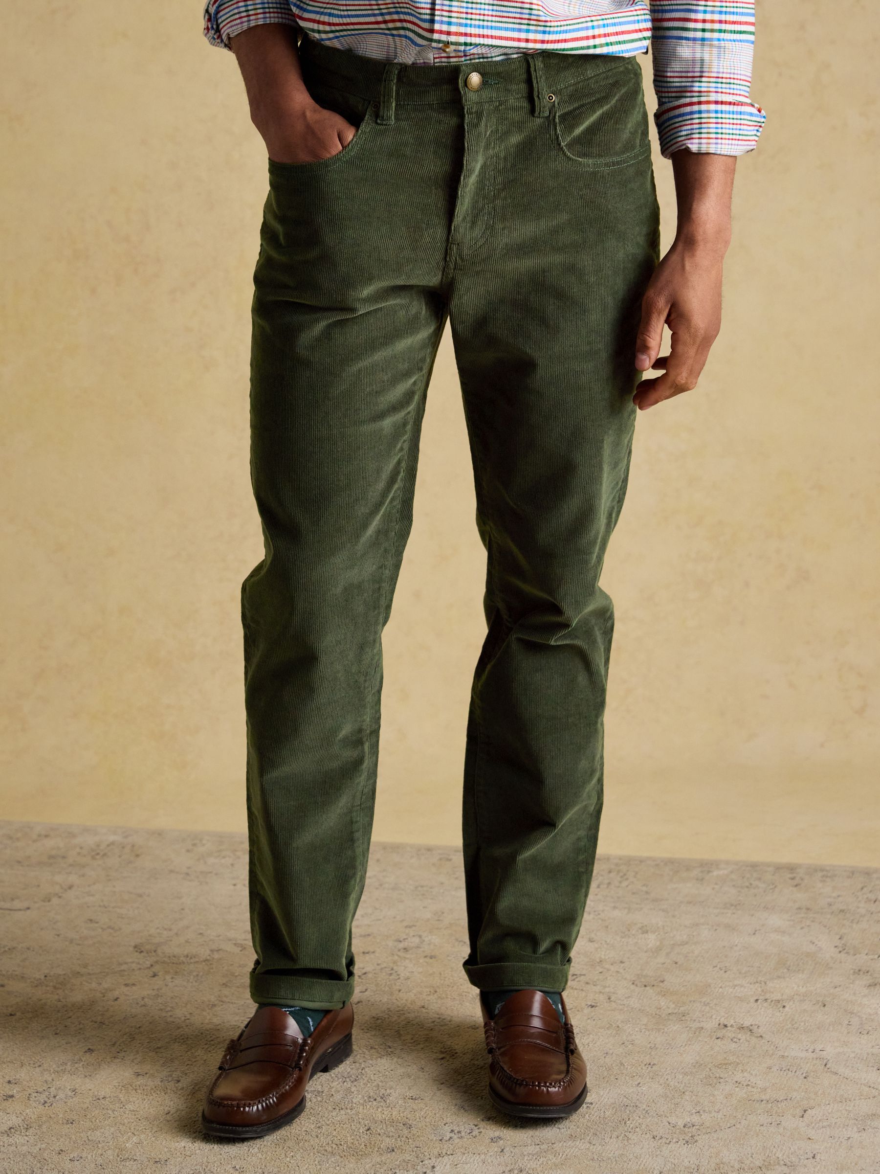 Classic Fit Cord Green Trousers - Image 3 of 8