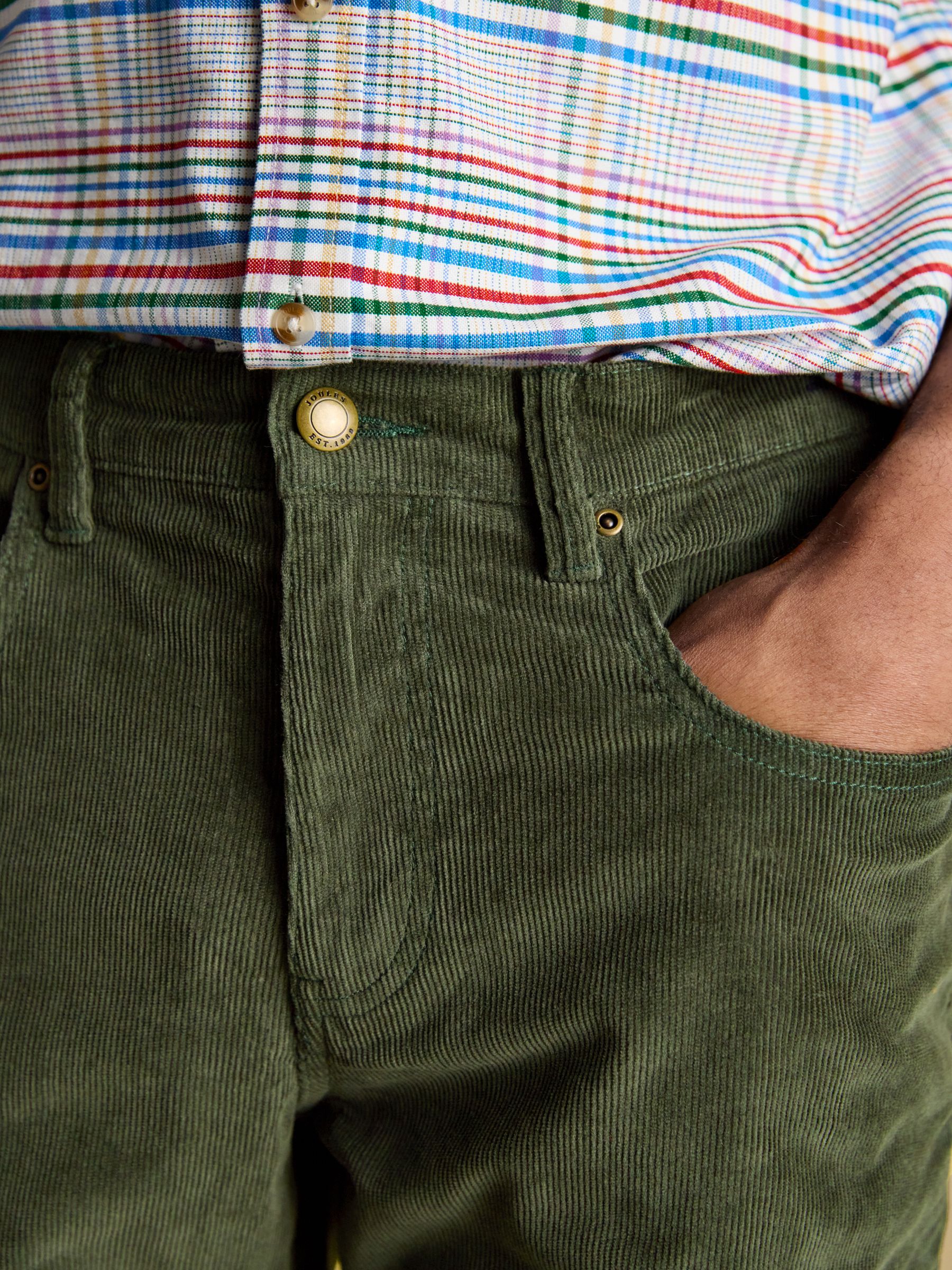 Classic Fit Cord Green Trousers - Image 6 of 8