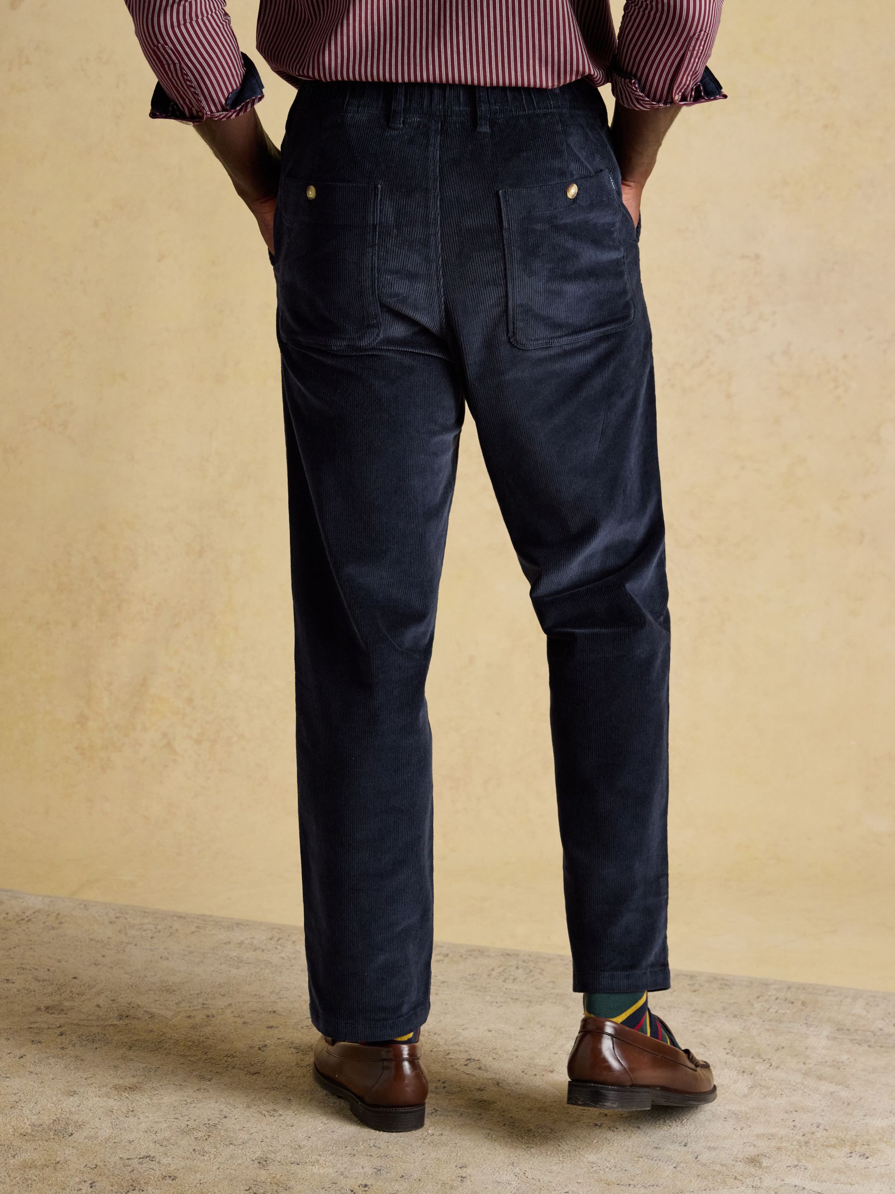 Relaxed Fit Navy Cotton-Rich Cord Trousers - Image 2 of 8 Relaxed Fit Navy Cotton-Rich Cord Trousers - Image 2 of 8