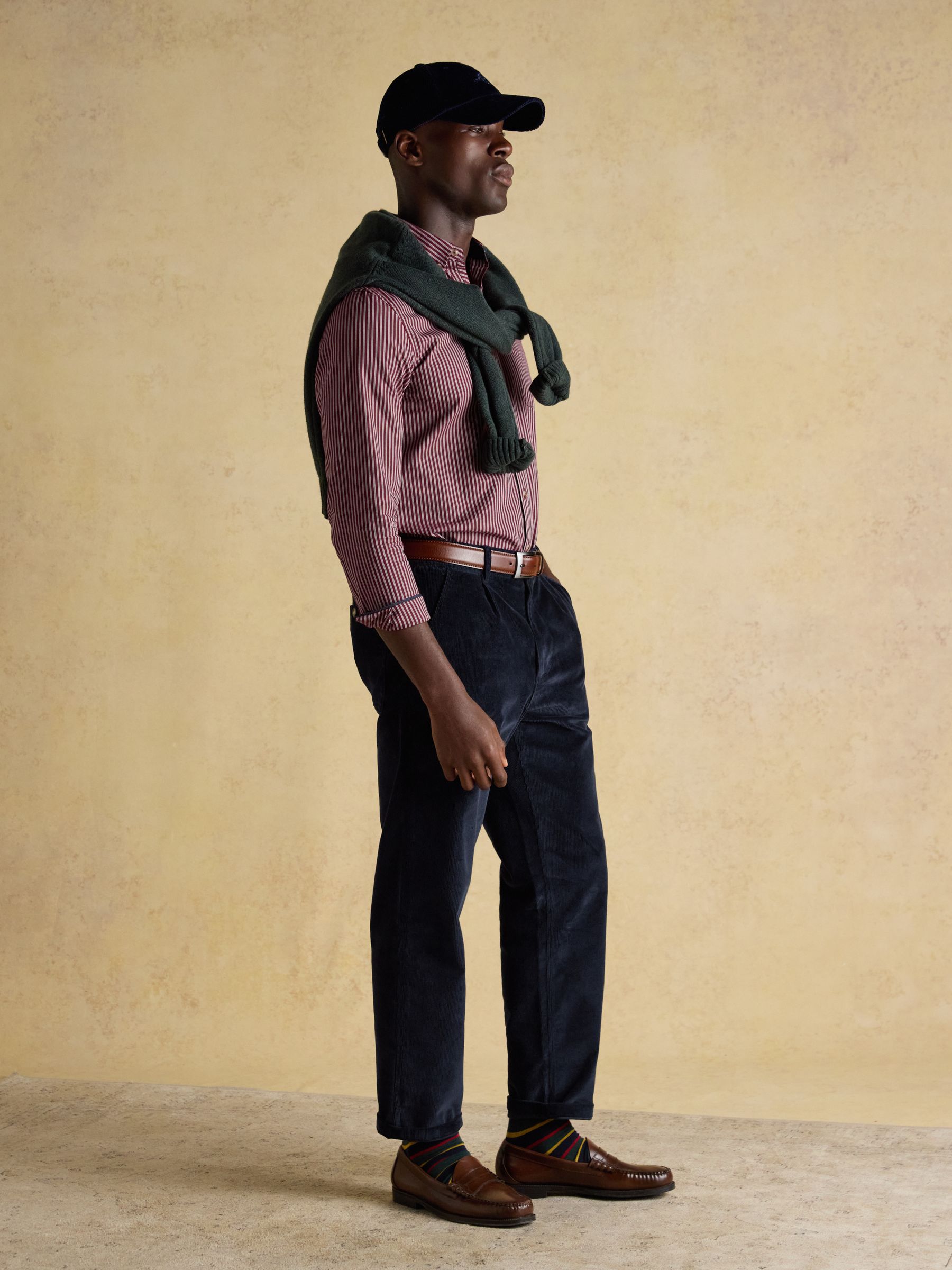 Relaxed Fit Navy Cotton-Rich Cord Trousers - Image 3 of 8