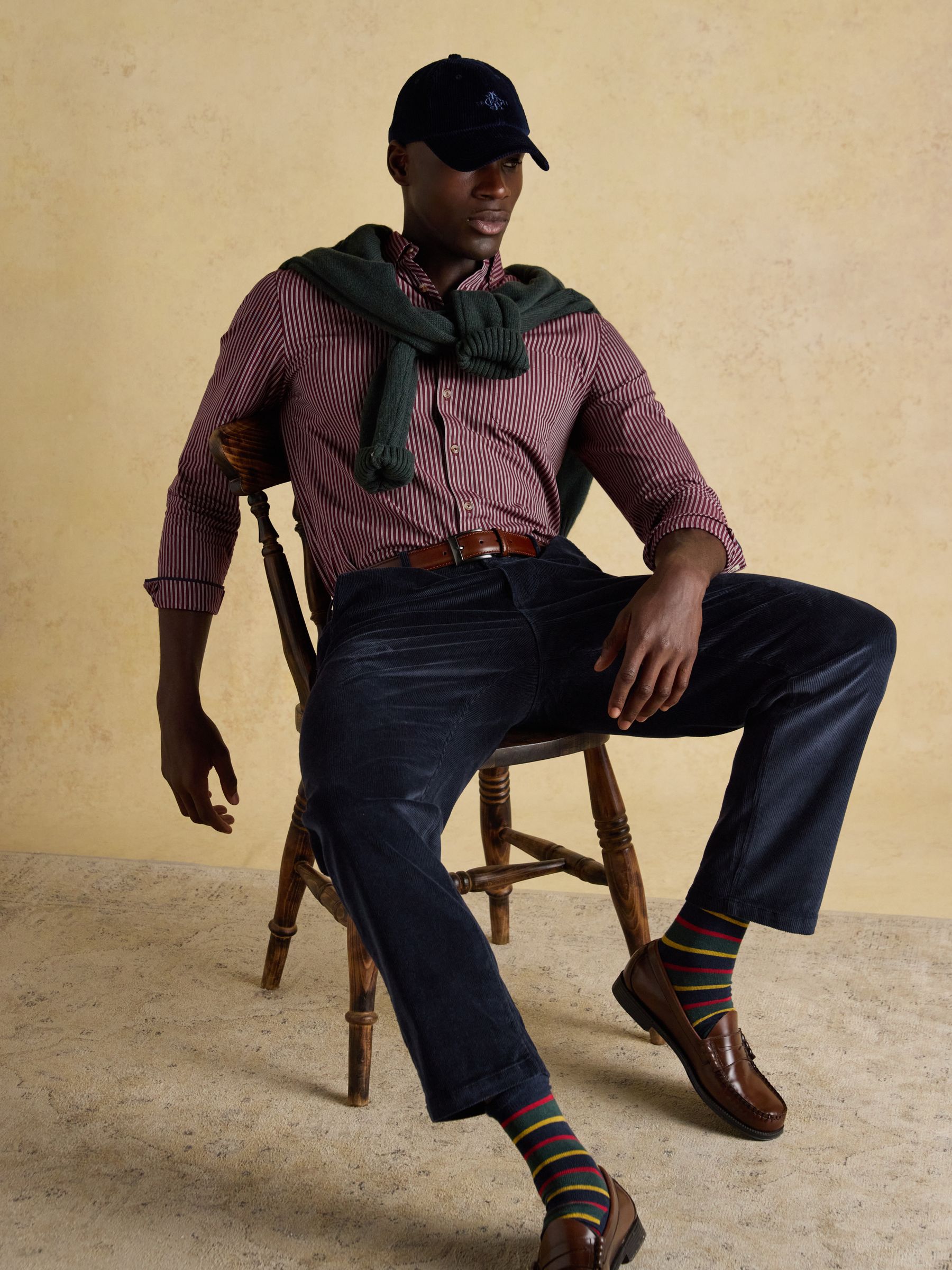 Relaxed Fit Navy Cotton-Rich Cord Trousers - Image 6 of 8