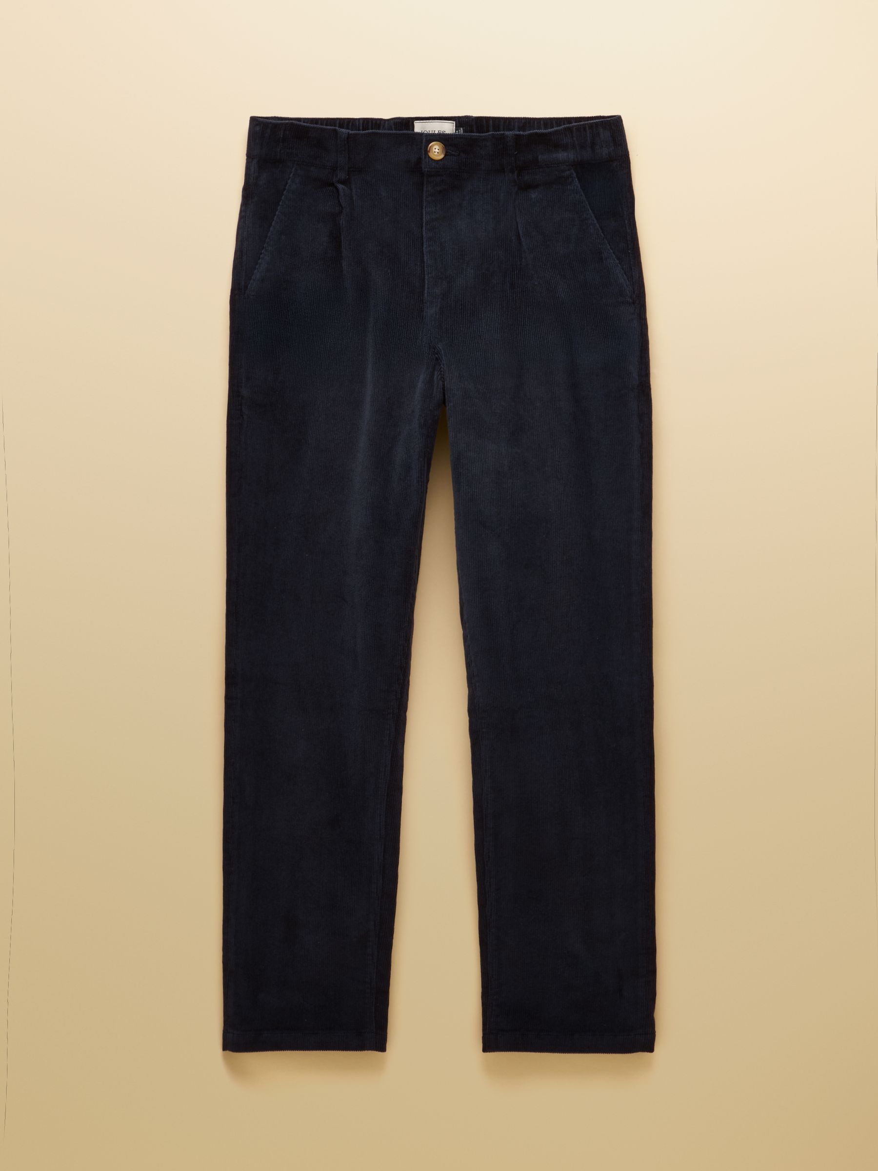 Relaxed Fit Navy Cotton-Rich Cord Trousers | Joules