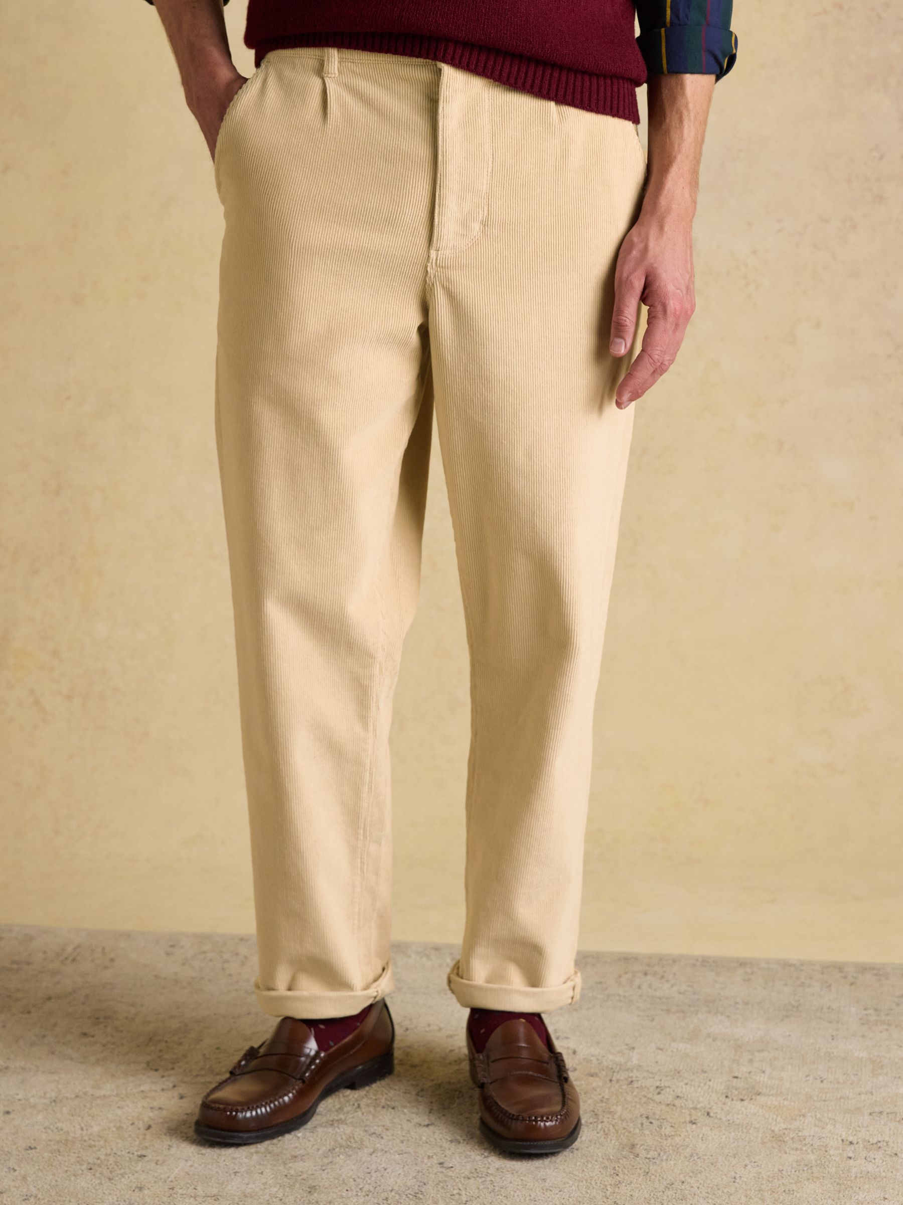 Relaxed Fit Cream Cotton-Rich Cord Trousers - Image 3 of 9