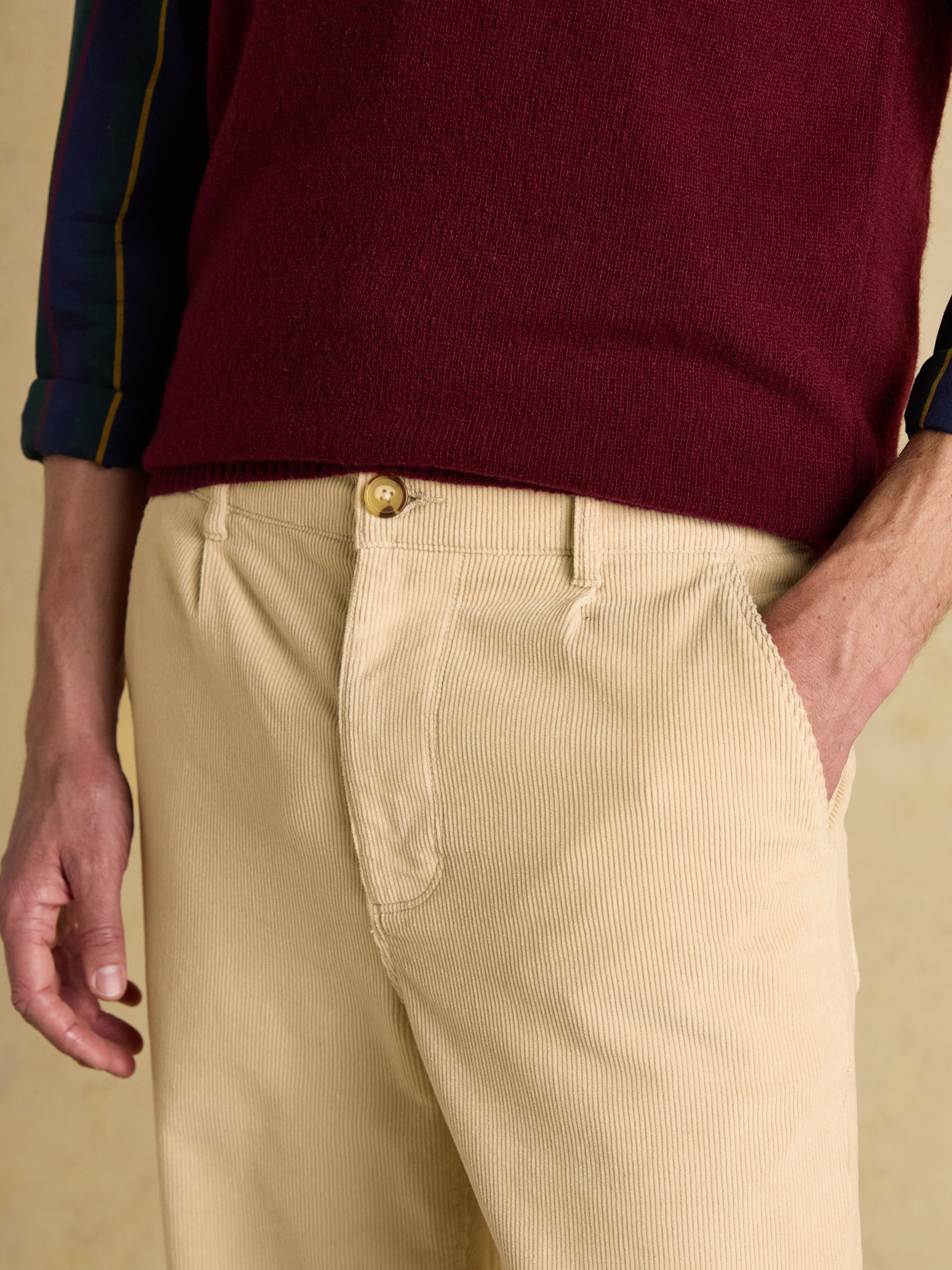 Relaxed Fit Cream Cotton-Rich Cord Trousers - Image 6 of 9