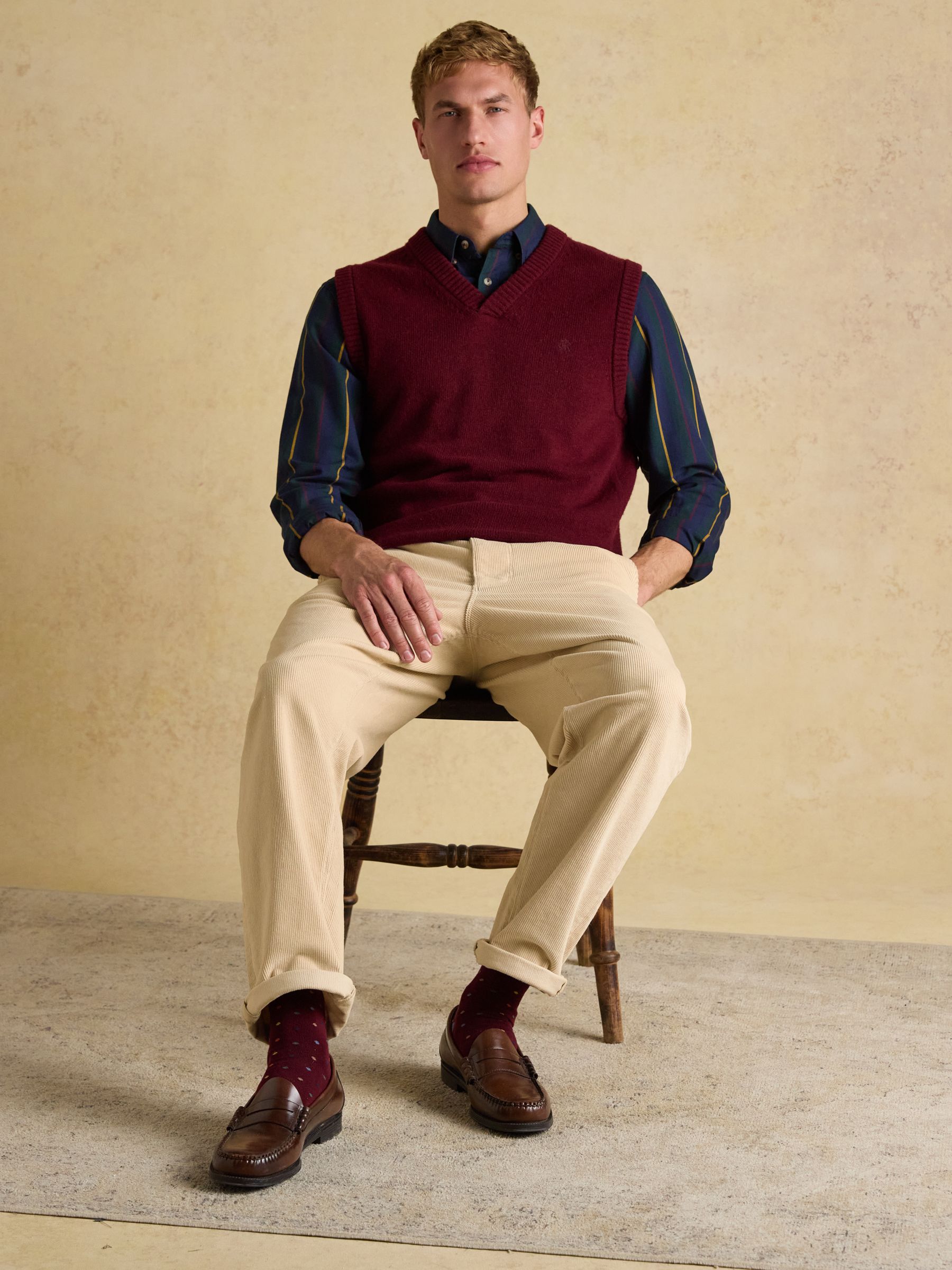 Relaxed Fit Cream Cotton-Rich Cord Trousers - Image 8 of 9
