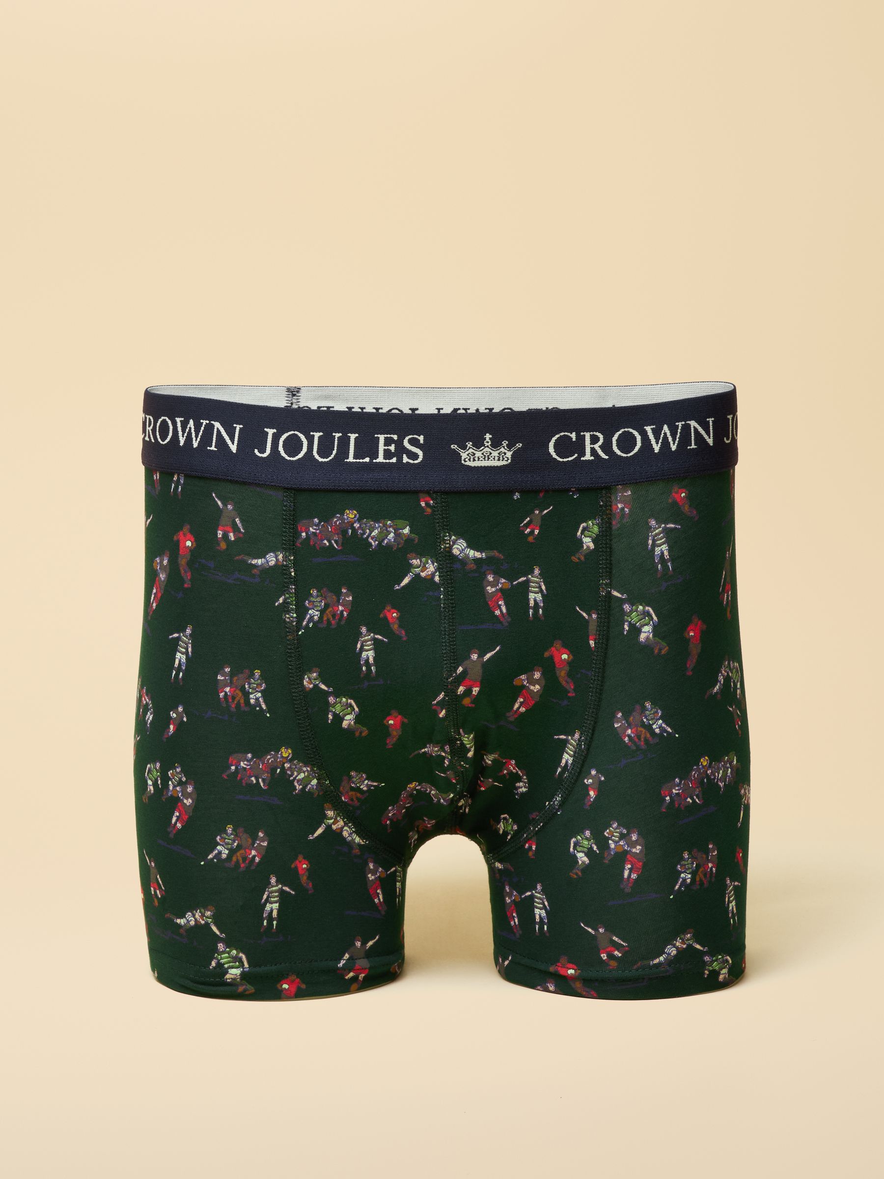 Crown Joules Green Cotton Jersey Boxer Shorts - 2 Pack - Image 2 of 3