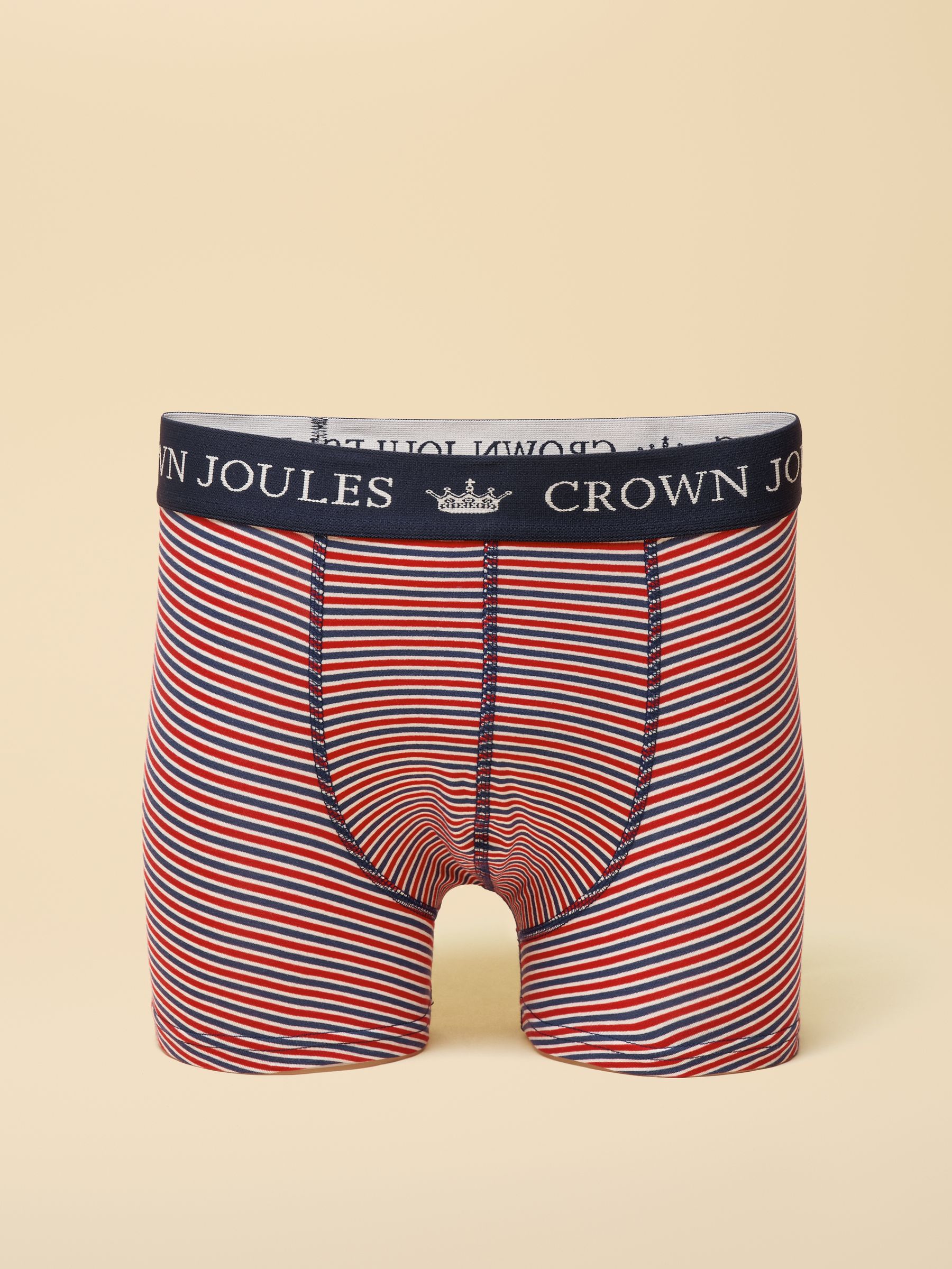 Crown Joules Red & Blue Cotton Jersey Boxer Shorts - 2 Pack - Image 3 of 3