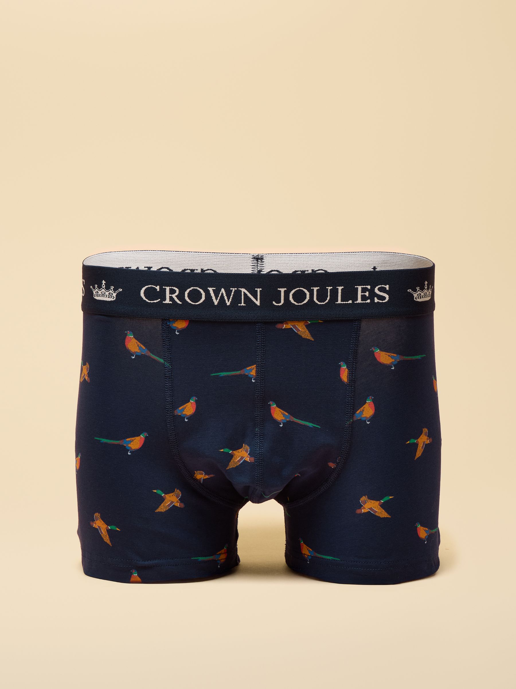 Crown Joules Orange & Navy Cotton Jersey Boxer Shorts - 2 Pack - Image 3 of 3