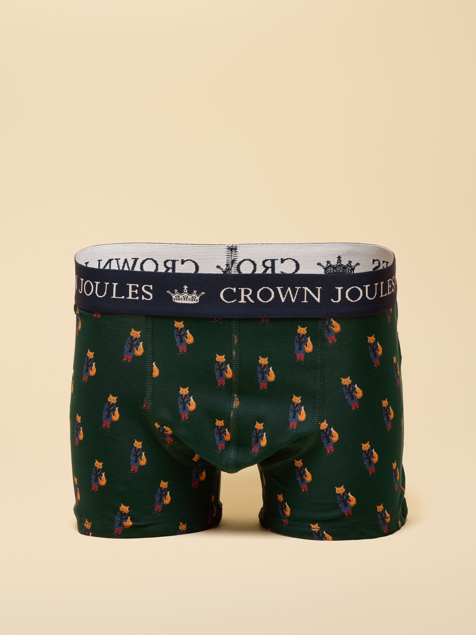 Crown Joules Green & Blue Cotton Jersey Boxer Shorts - 2 Pack - Image 2 of 4