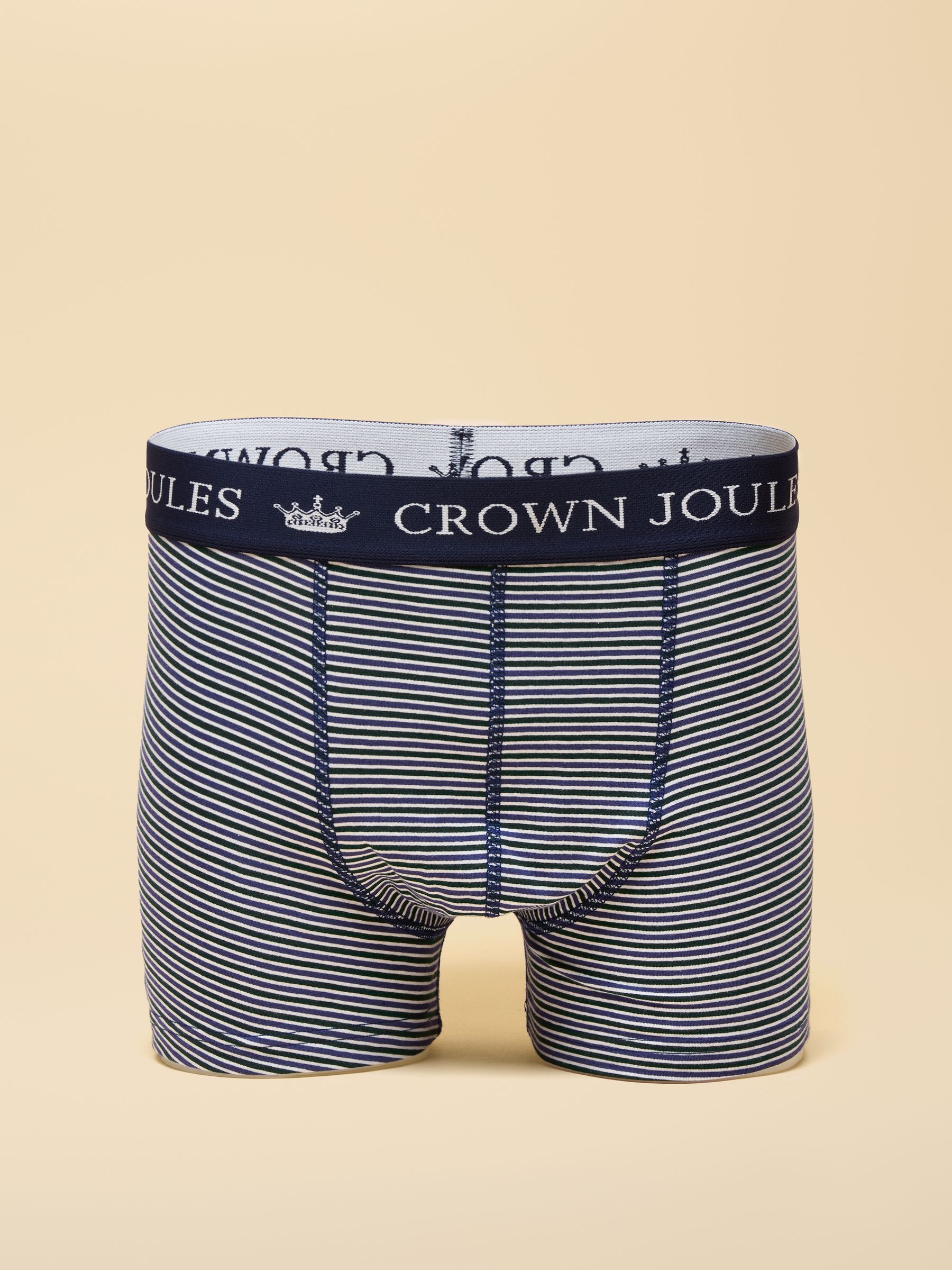 Crown Joules Green & Blue Cotton Jersey Boxer Shorts - 2 Pack - Image 3 of 4