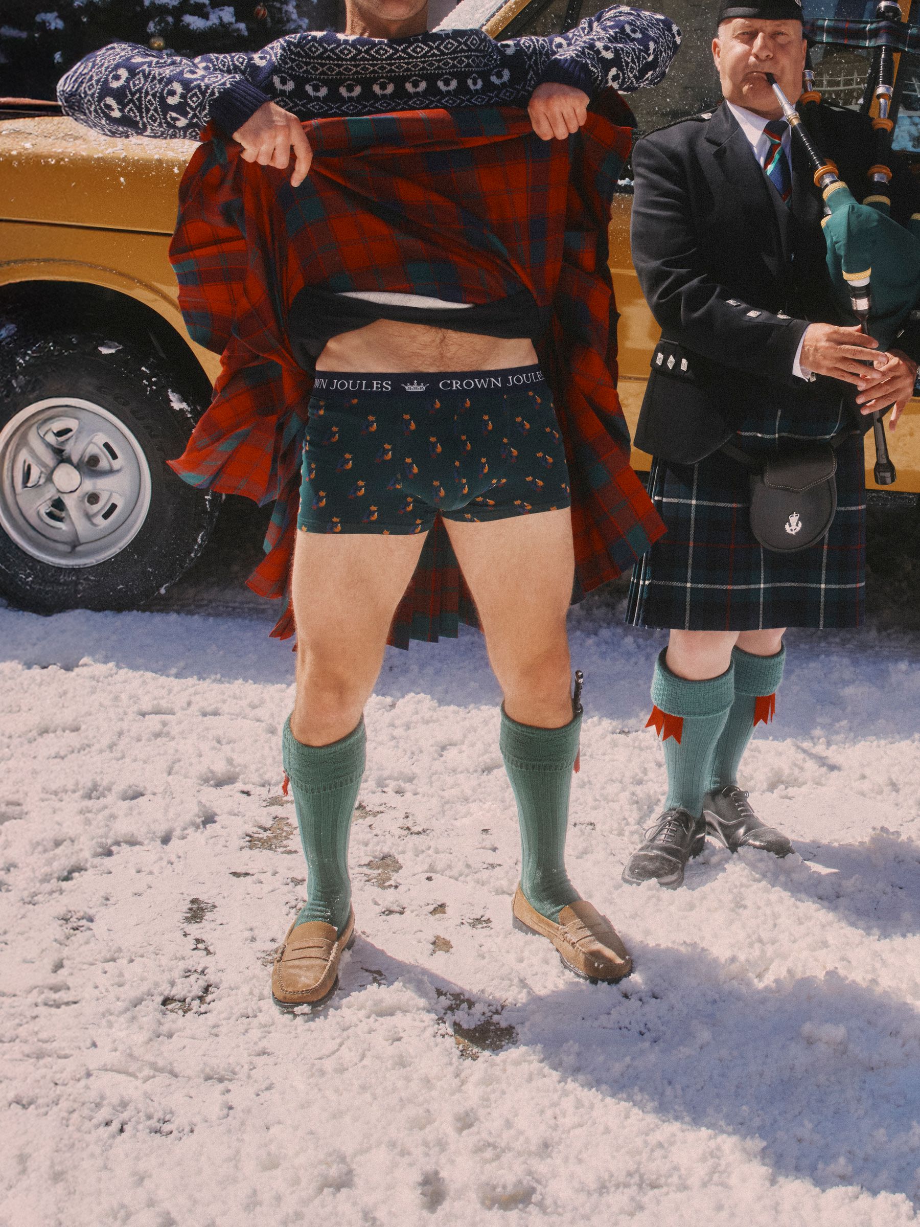 Crown Joules Green & Blue Cotton Jersey Boxer Shorts - 2 Pack - Image 4 of 4