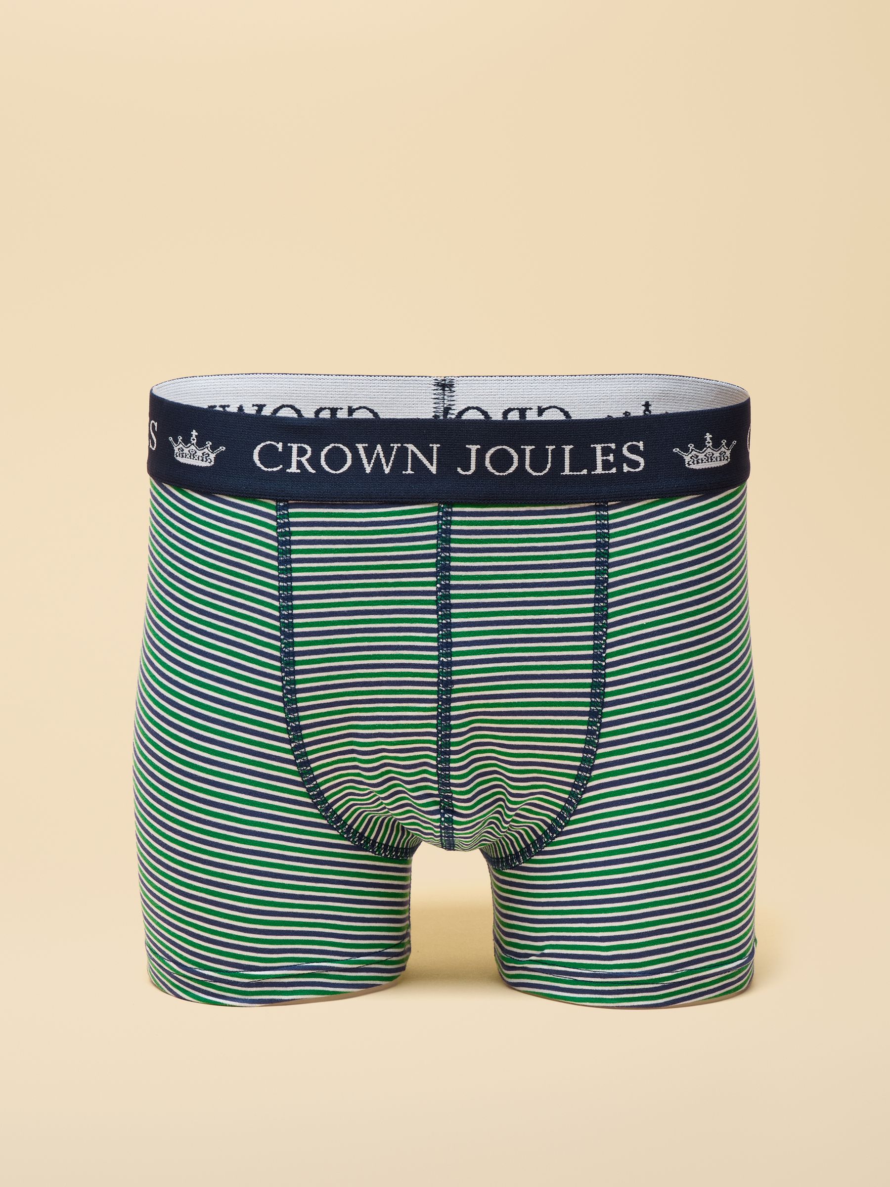 Crown Joules Blue & Green Cotton Jersey Boxer Shorts - 2 Pack - Image 2 of 3