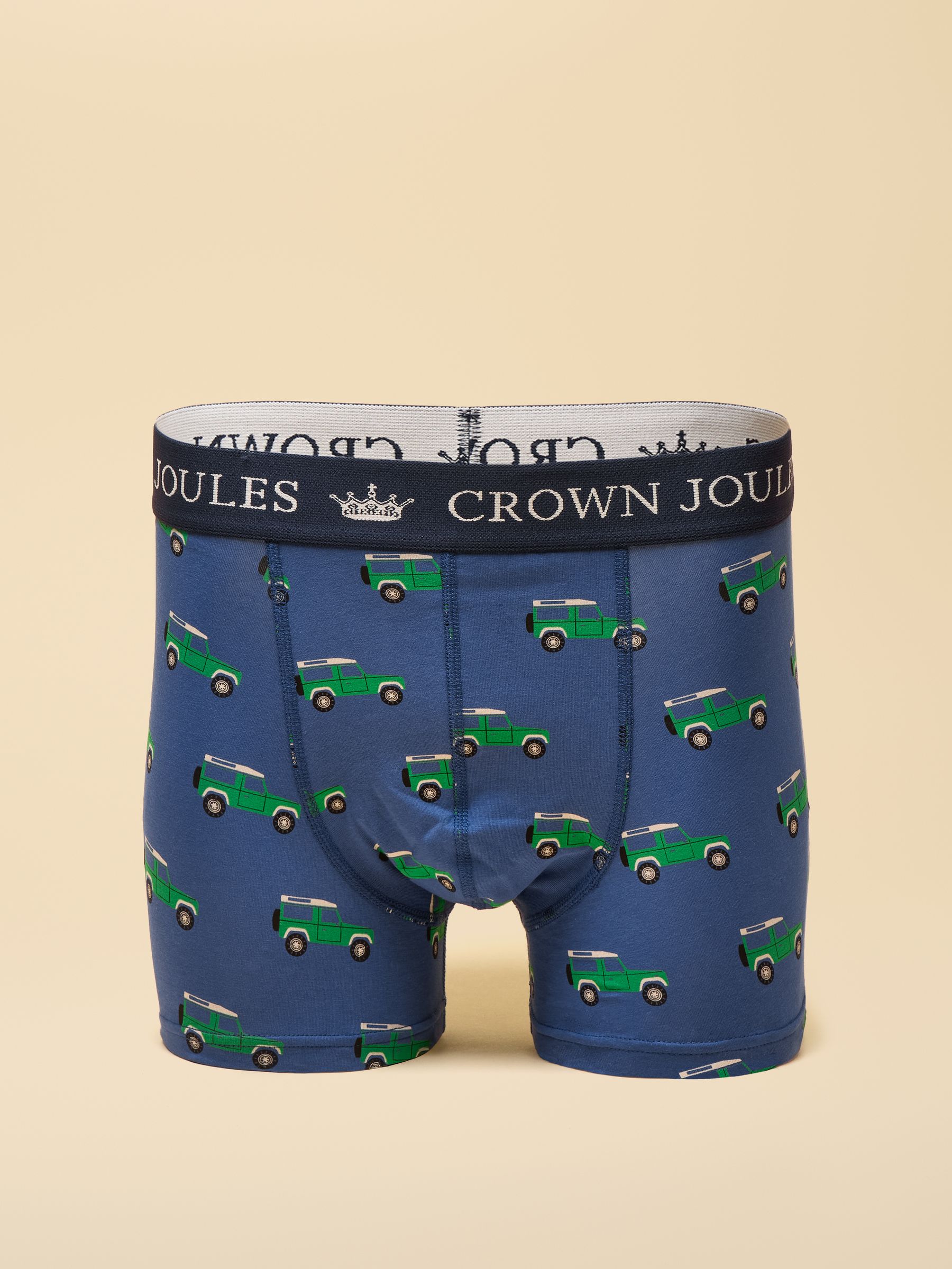 Crown Joules Blue & Green Cotton Jersey Boxer Shorts - 2 Pack - Image 3 of 3