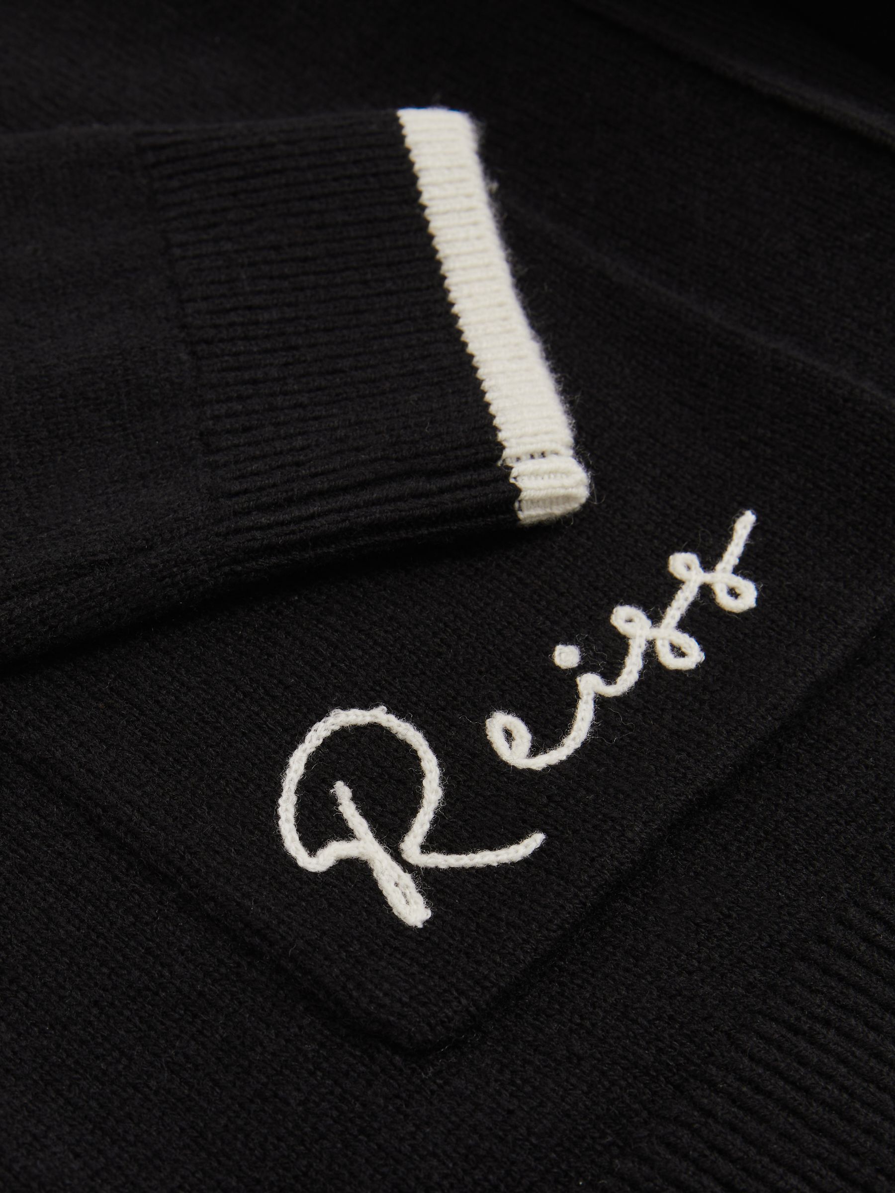 McLaren F1 Team Varsity Wool-Cashmere Cardigan in Black - Image 7 of 9