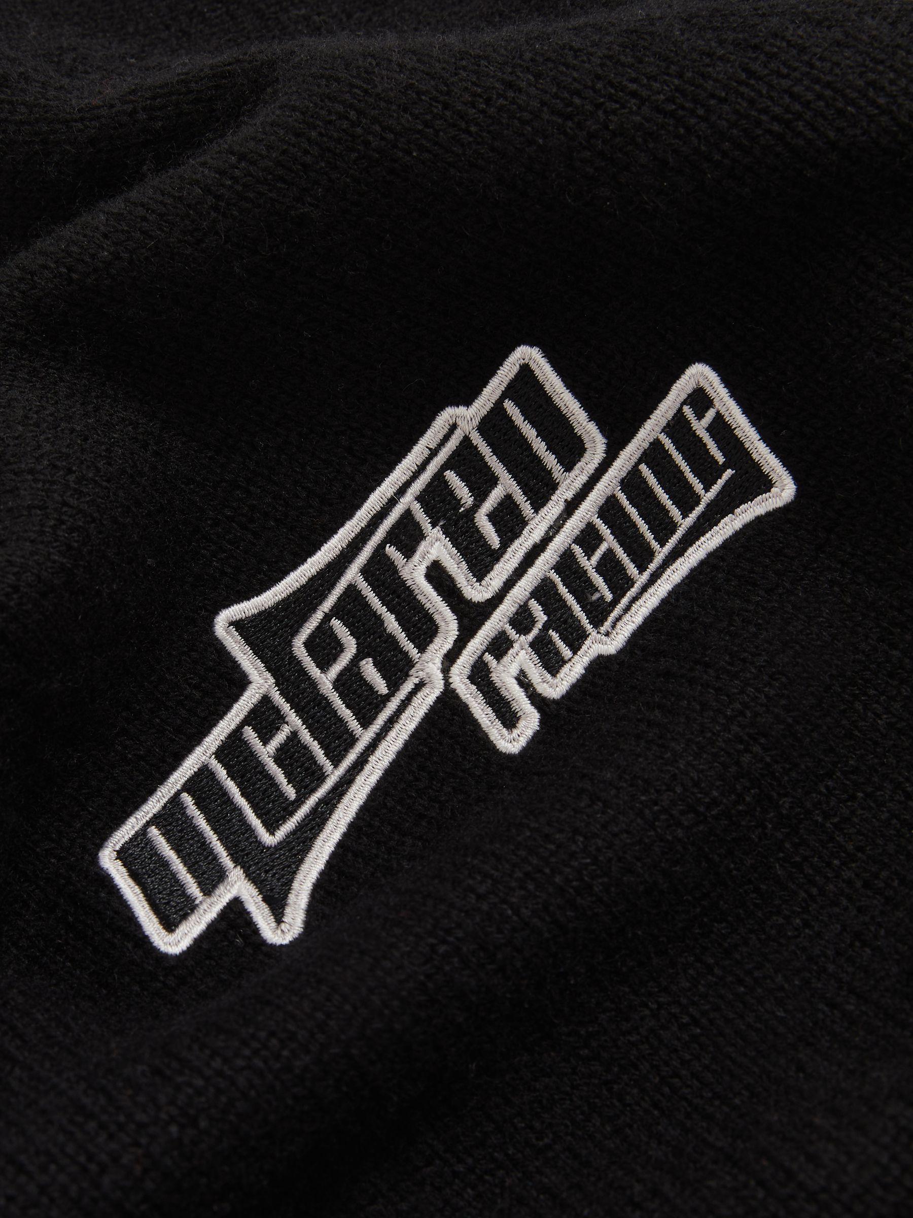 McLaren F1 Team Varsity Wool-Cashmere Cardigan in Black - Image 8 of 9