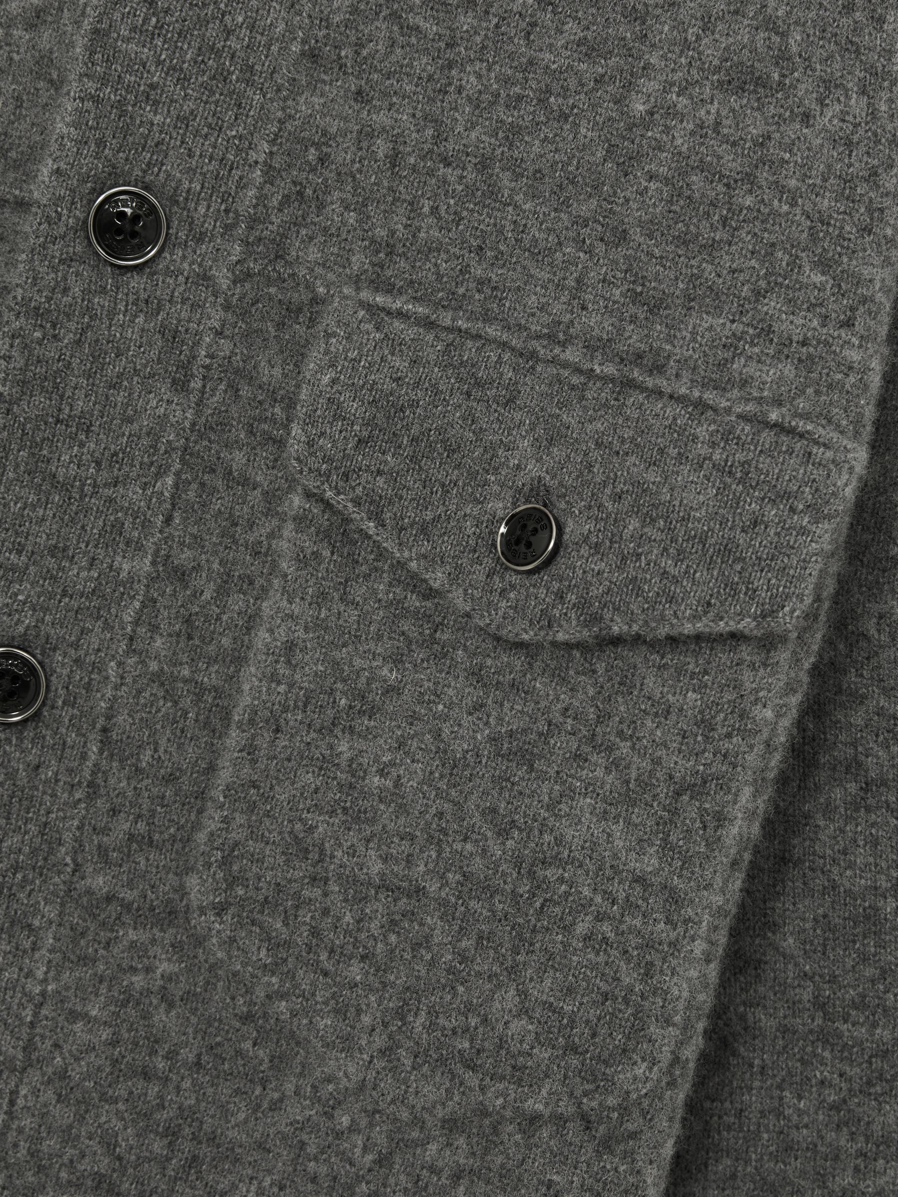 Wool Button Through Knitted Jacket in Charcoal - Image 6 of 6
