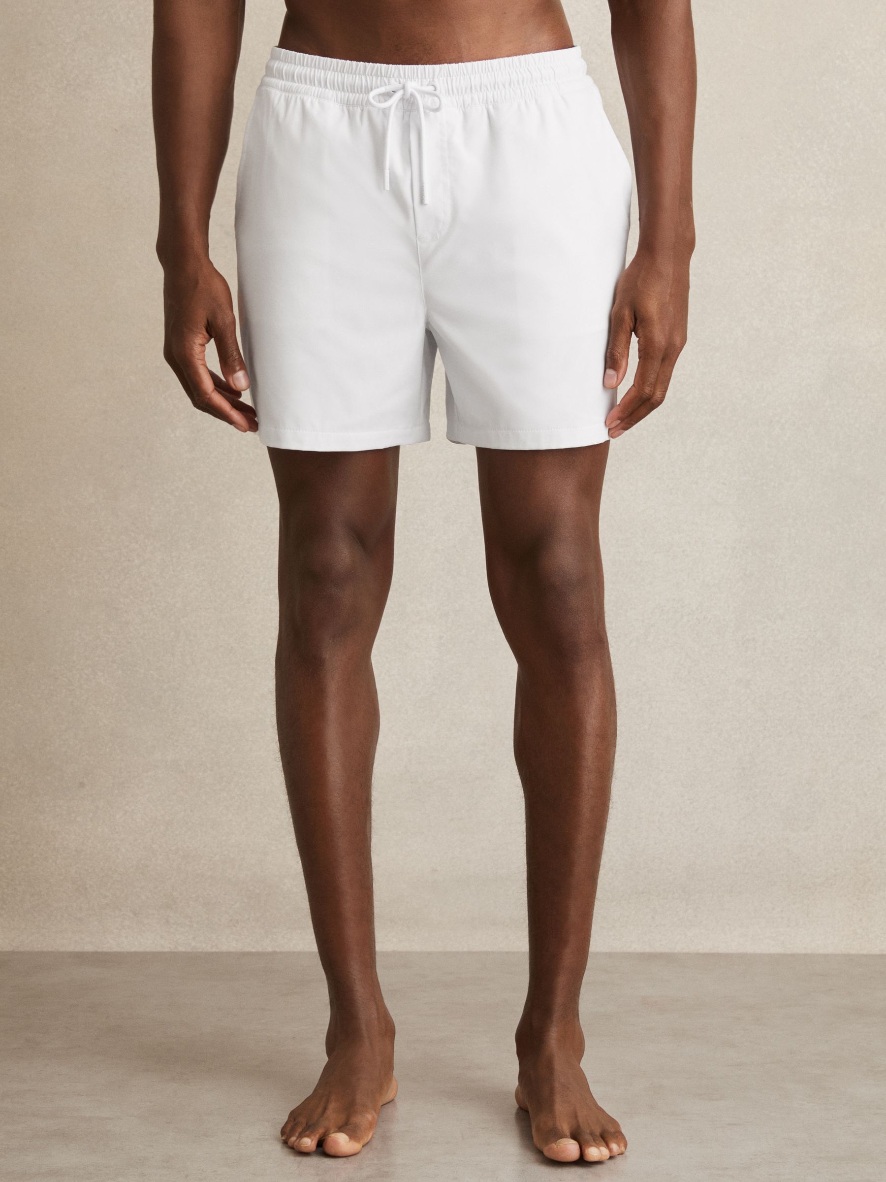 Drawstring Swim Shorts in White - Image 5 of 7