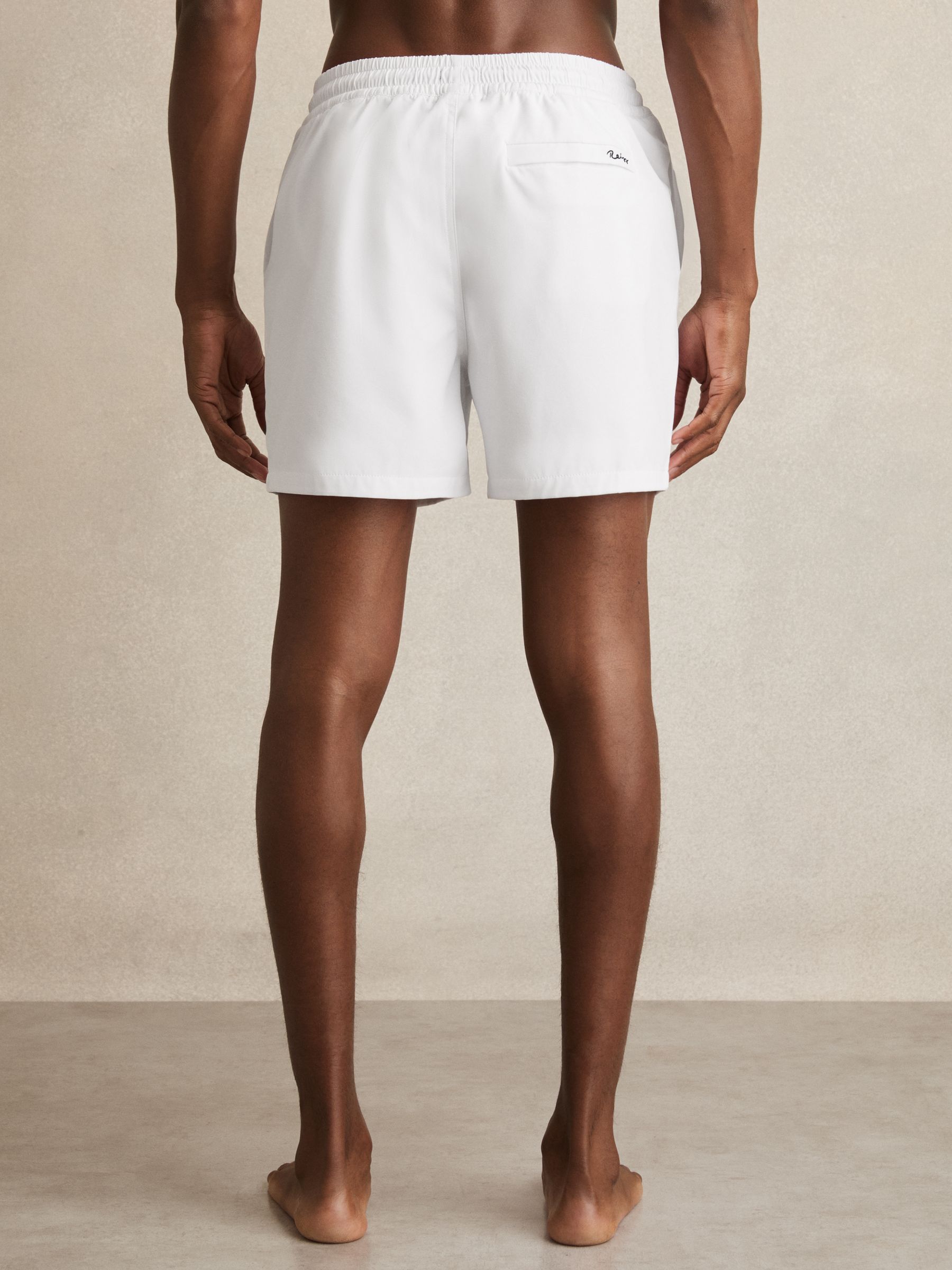 Drawstring Swim Shorts in White - Image 6 of 7