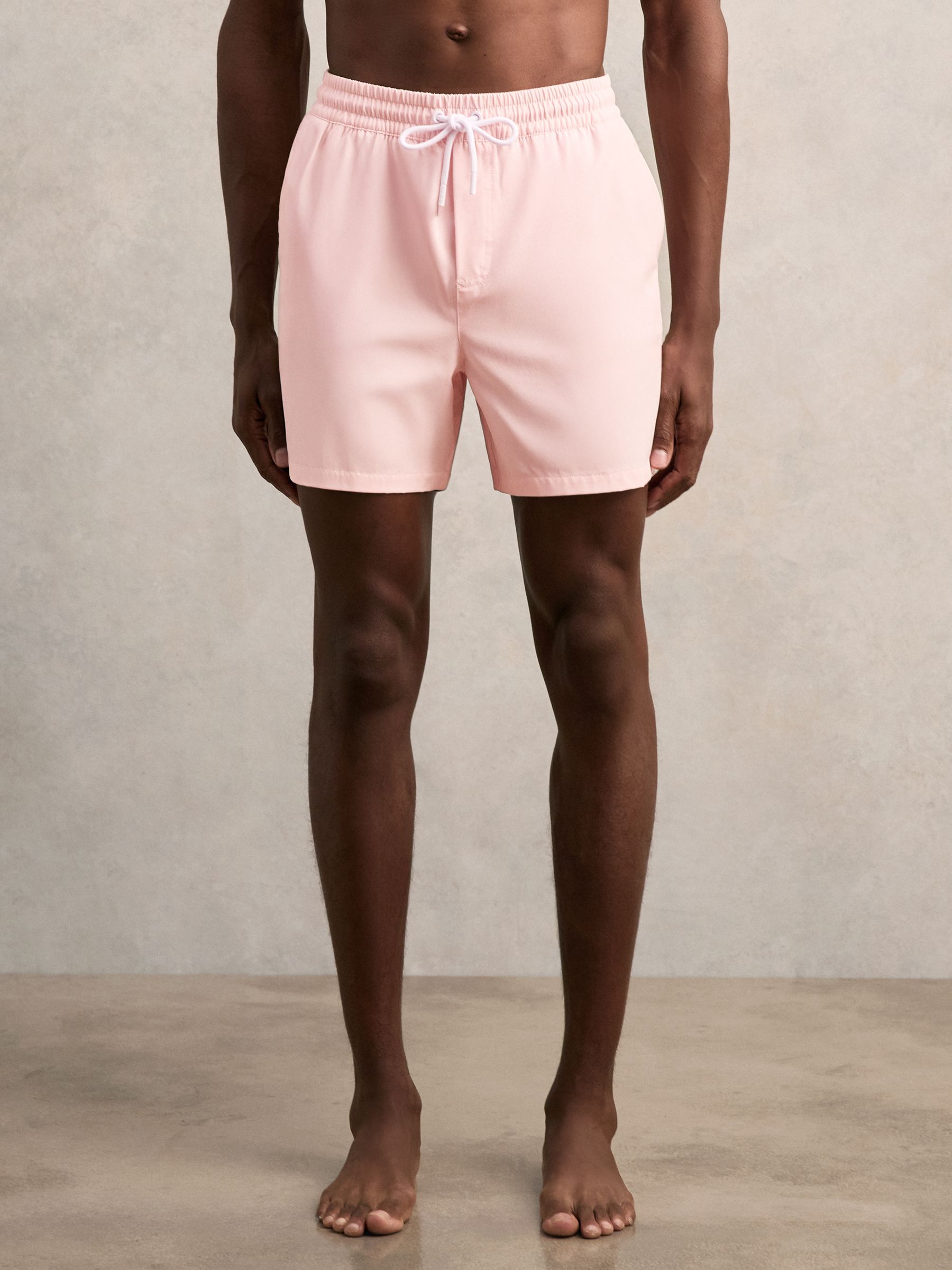 Drawstring Swim Shorts in Pink - image 5