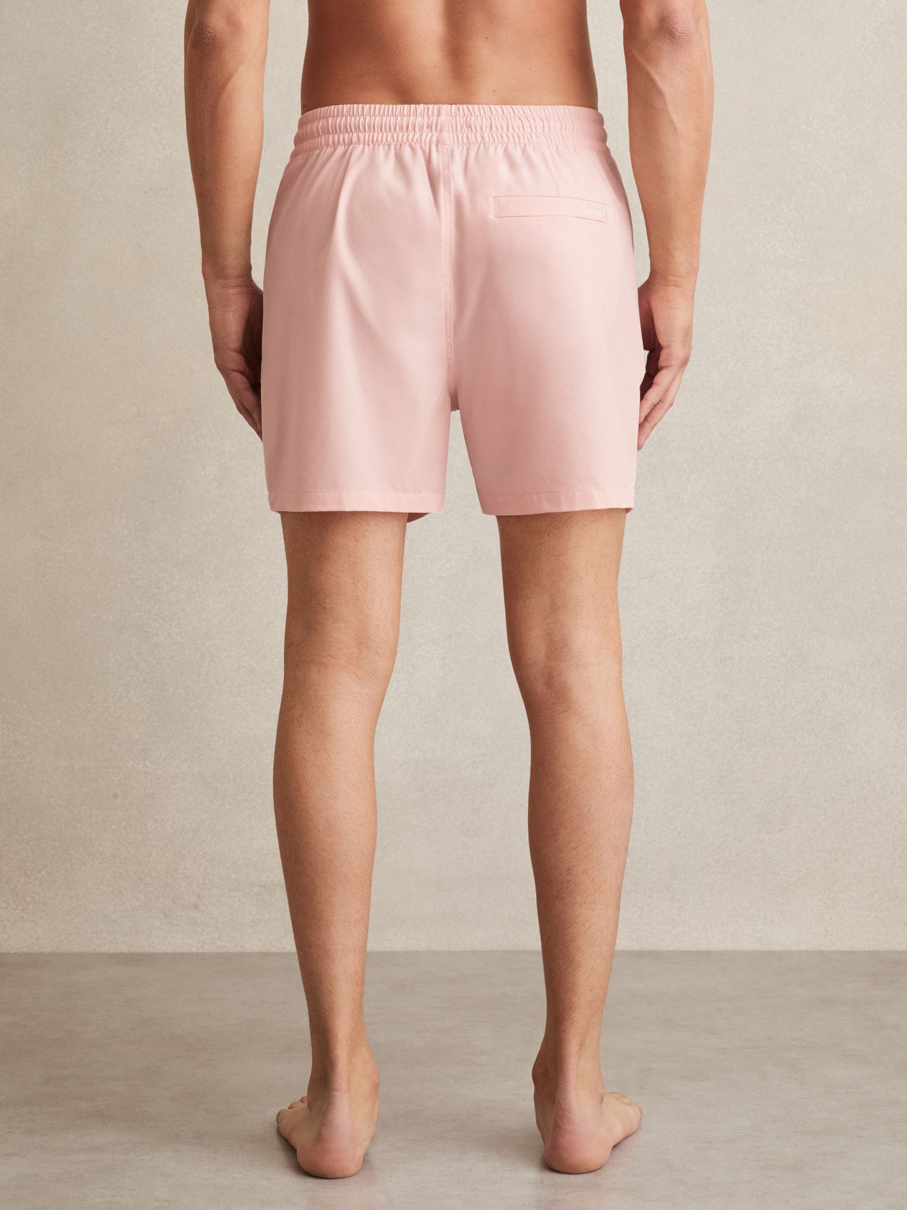 Drawstring Swim Shorts in Pink - Image 4 of 5
