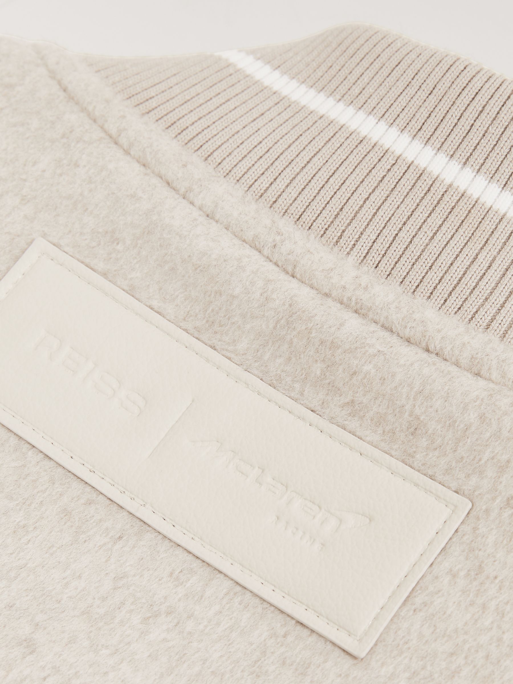 McLaren F1 Team Brushed Bomber Jacket in Oatmeal Melange - Image 8 of 9