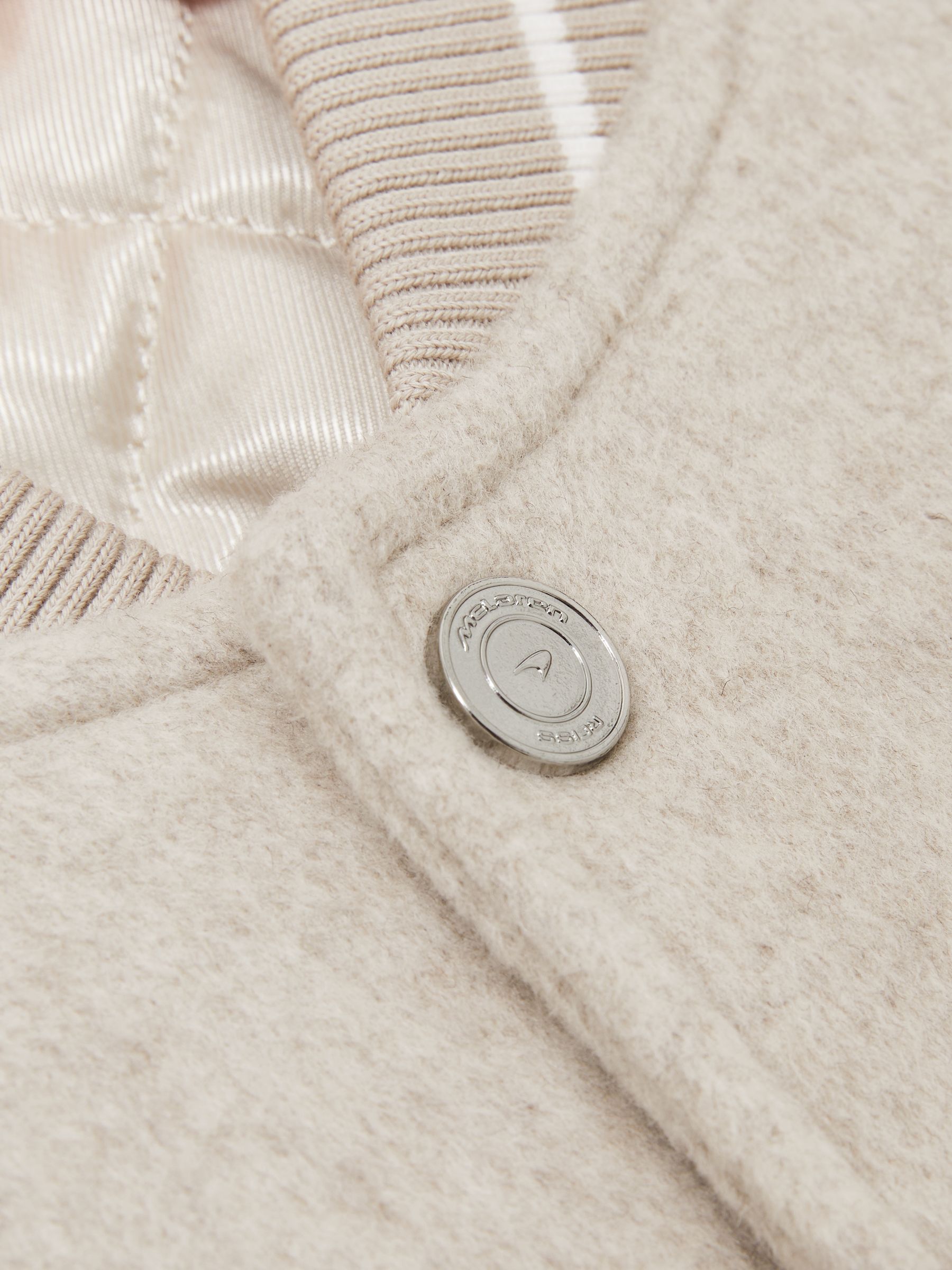 McLaren F1 Team Brushed Bomber Jacket in Oatmeal Melange - Image 9 of 9