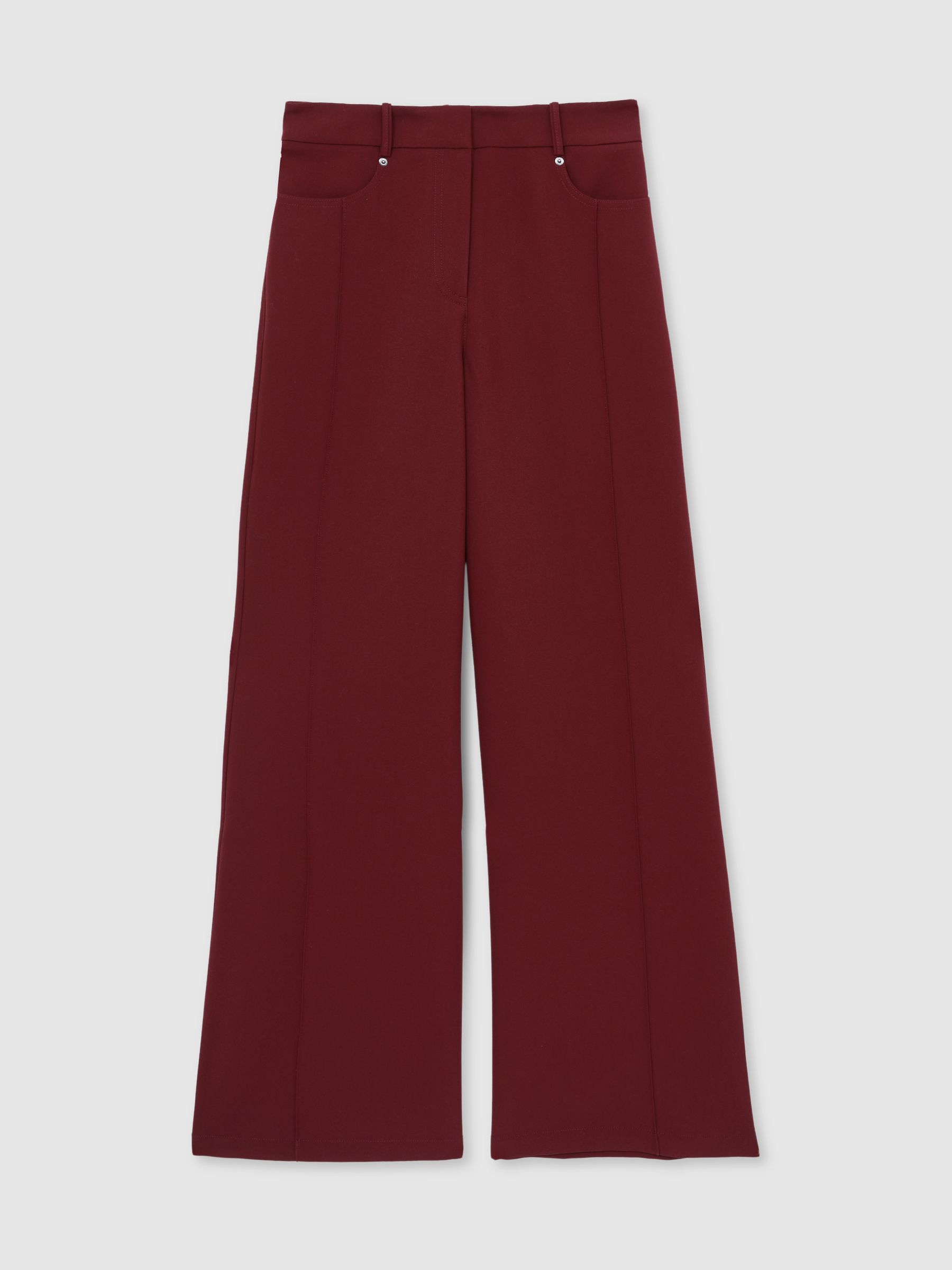 Palazzo Tailored Trousers in Dark Red - Image 2 of 5