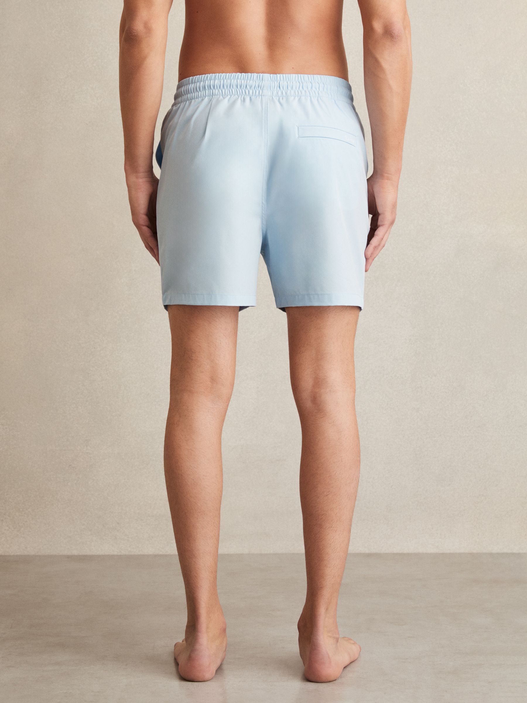 Drawstring Swim Shorts in Soft Blue - Image 6 of 8
