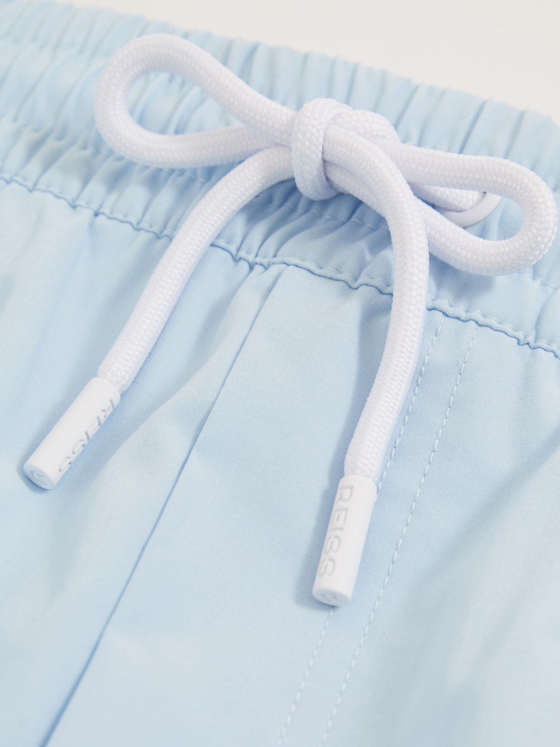 Drawstring Swim Shorts in Soft Blue - image 2