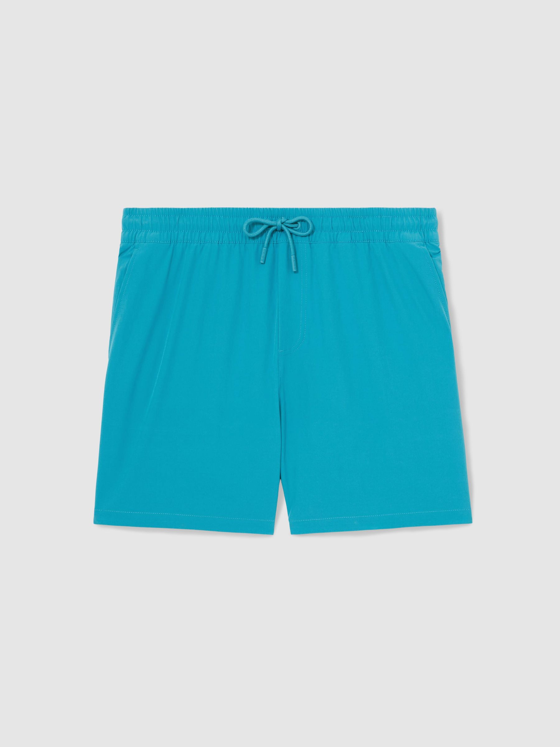 Drawstring Swim Shorts in Tropical Blue - Image 2 of 5