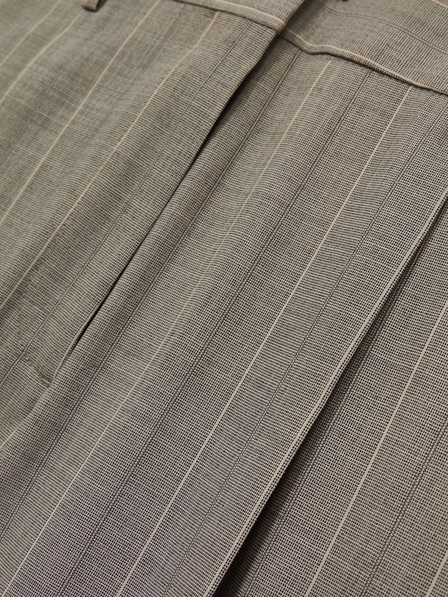 Petite Wool-Blend Wide-Leg Pinstripe Trousers in Grey - Image 6 of 7