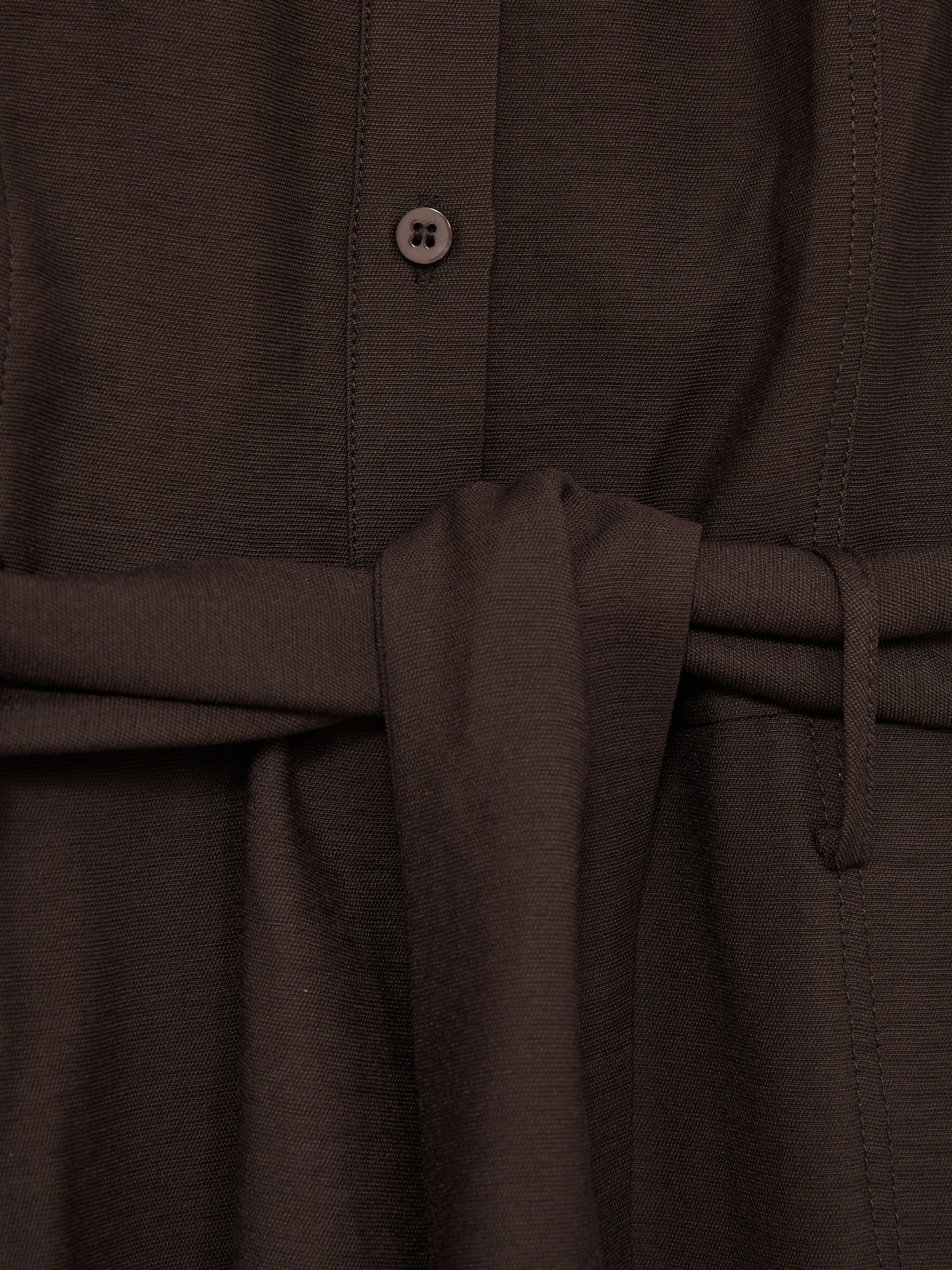 Long-Sleeve Belted Midi Dress in Charcoal - Image 5 of 5