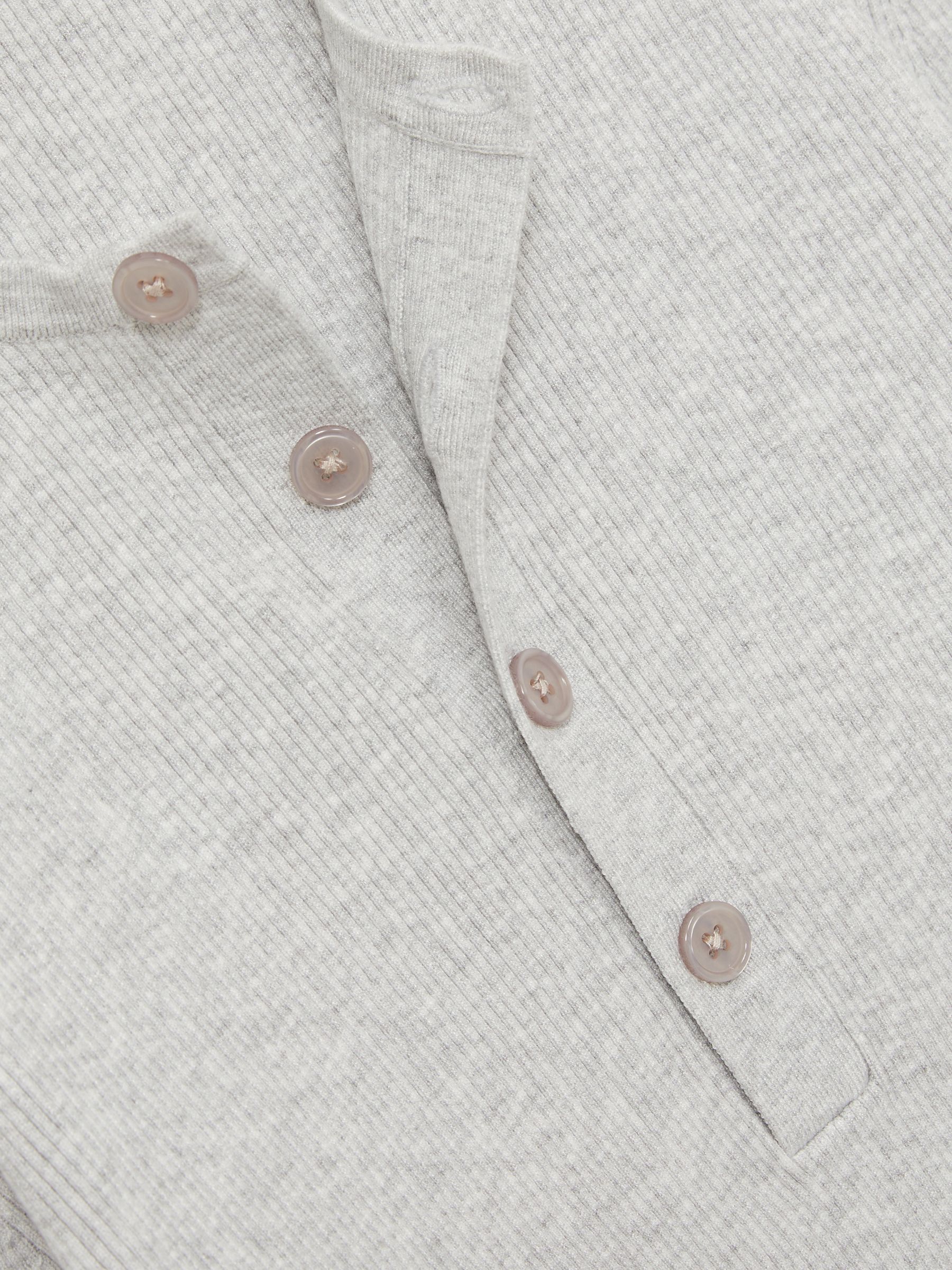 Rib Knit Henley Jumper in Grey - Image 7 of 7