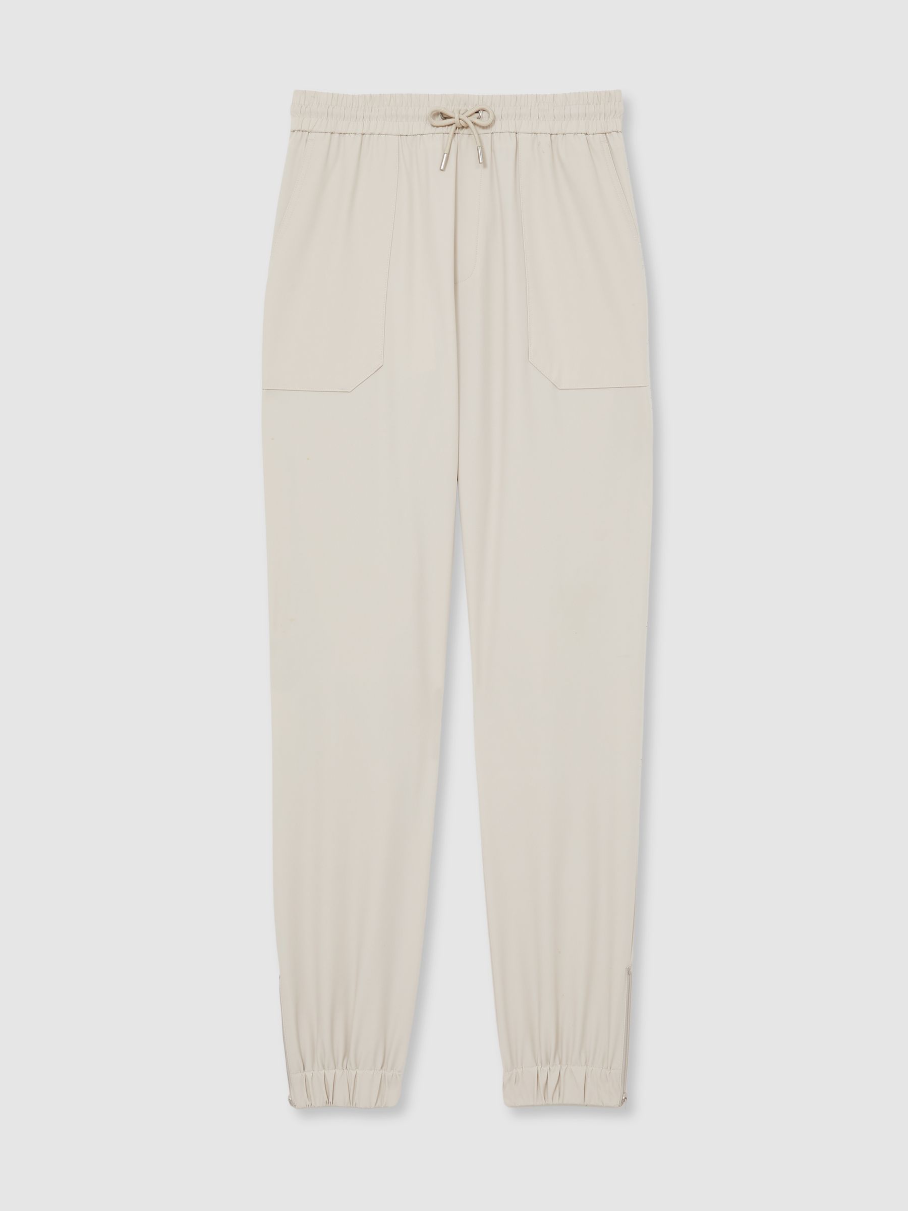 Drawstring Technical Cuffed Trousers in Stone - Image 2 of 7